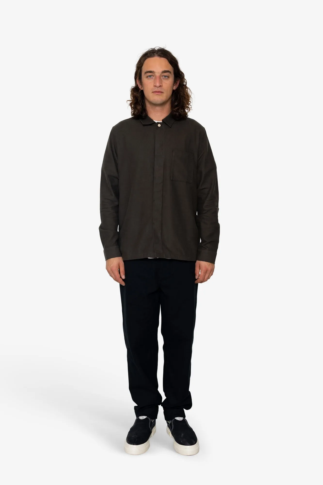 Treng Flannel Shirt - Dark Khaki sold by Folk product image thumbnail 2