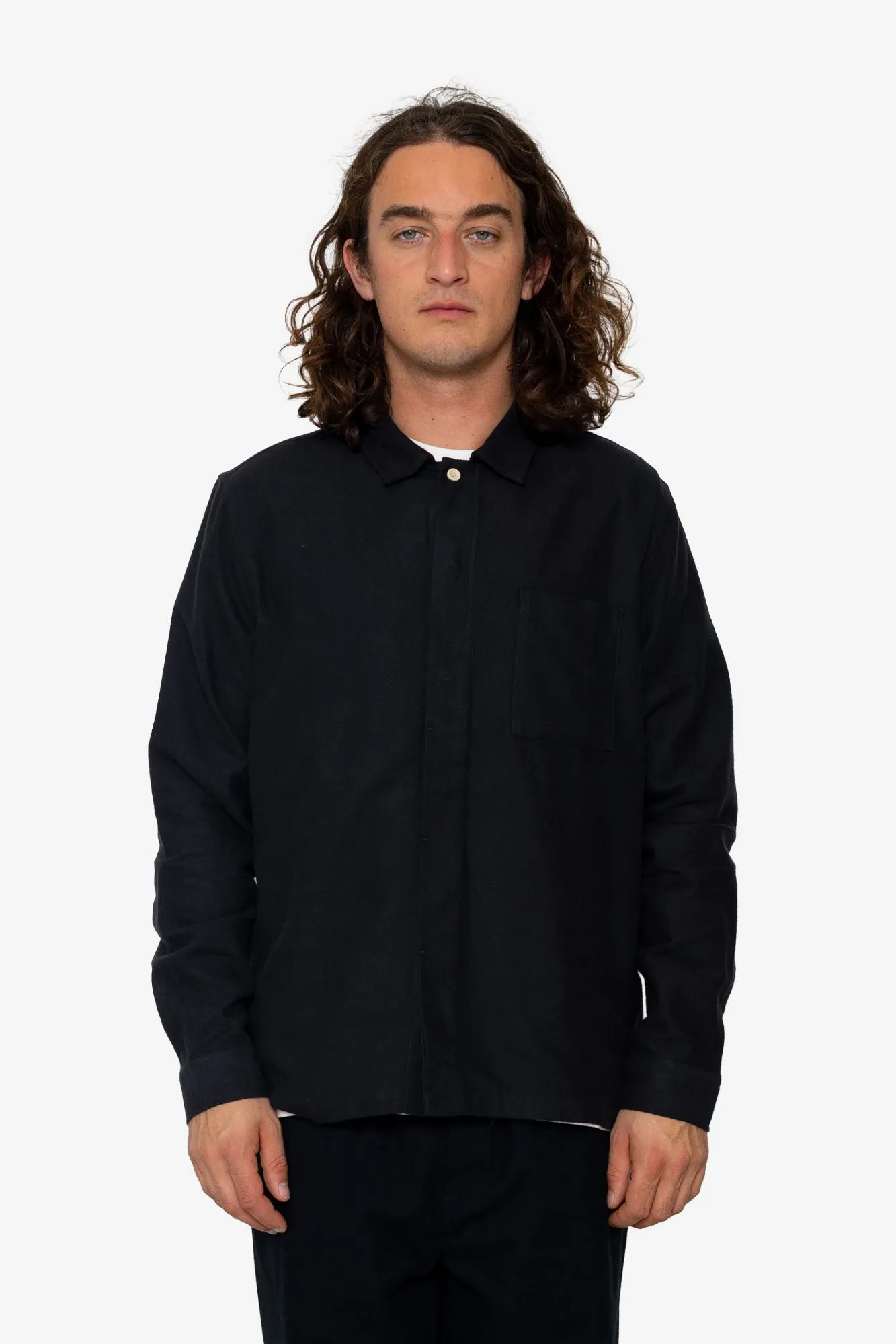 Treng Flannel Shirt - Black sold by Folk