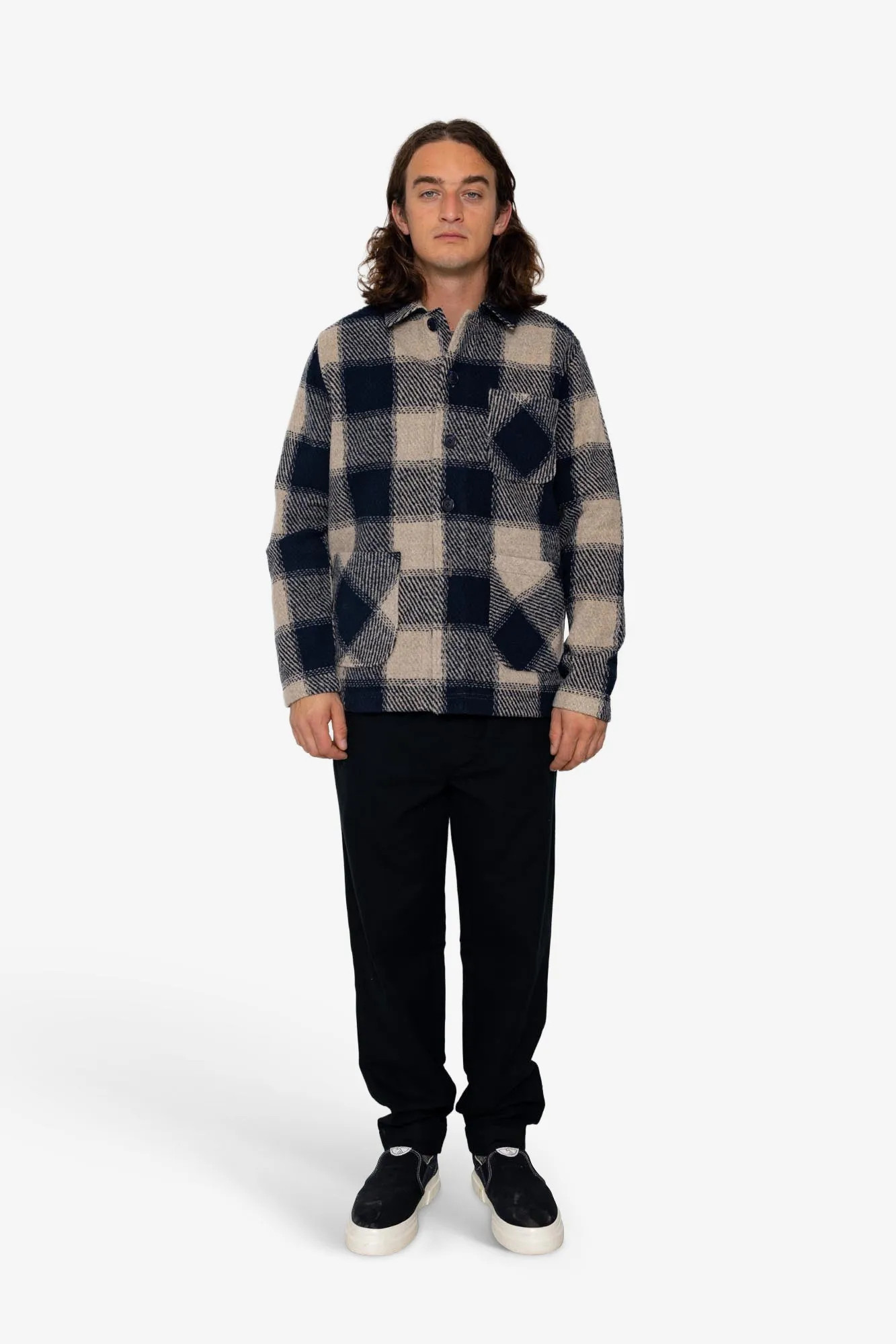 Timber Overshirt - Oat / Navy sold by Folk product image thumbnail 2