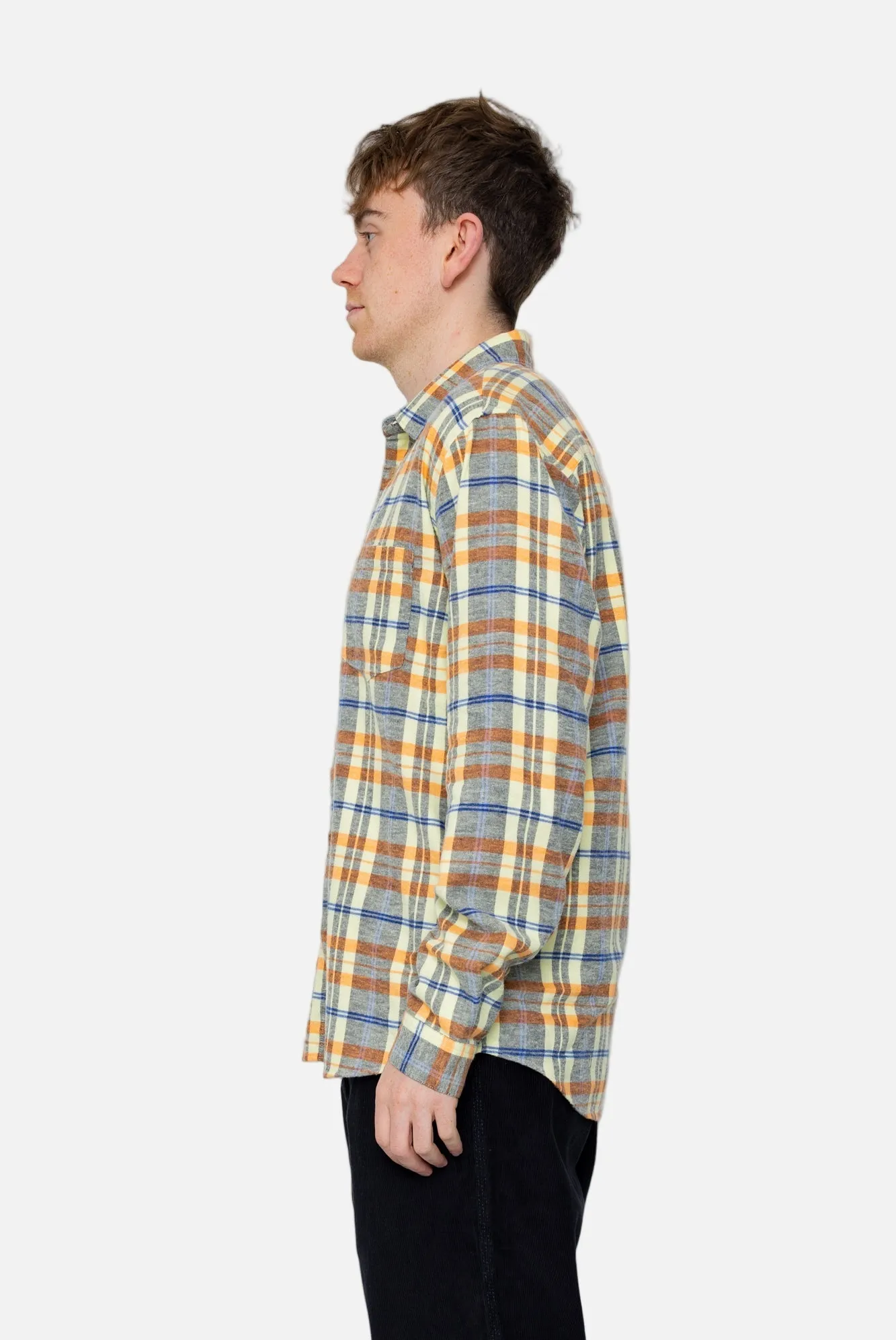 Relaxed Fit Shirt - Soft Yellow Multicheck sold by Folk product image thumbnail 3