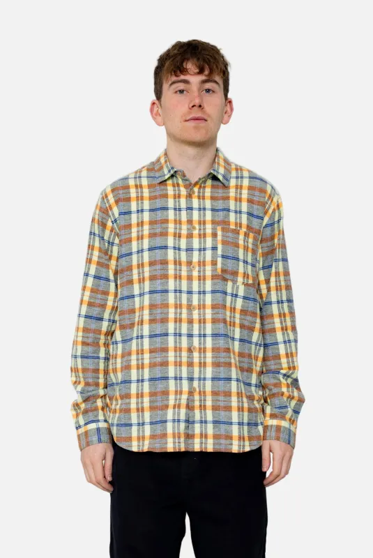 Relaxed Fit Shirt - Soft Yellow Multicheck sold by Folk