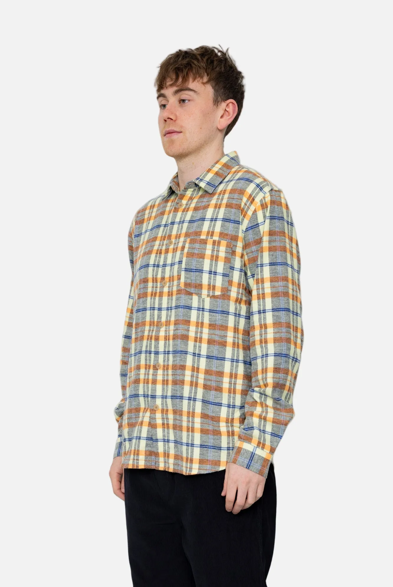 Relaxed Fit Shirt - Soft Yellow Multicheck sold by Folk product image thumbnail 2