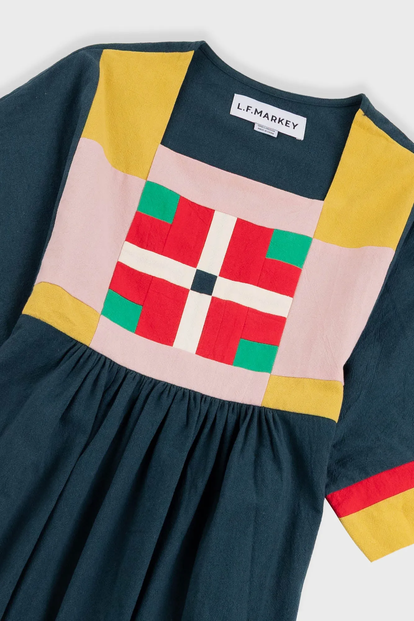 L.F.Markey | Rafe Dress - Forest Patchwork sold by Folk product image thumbnail 2