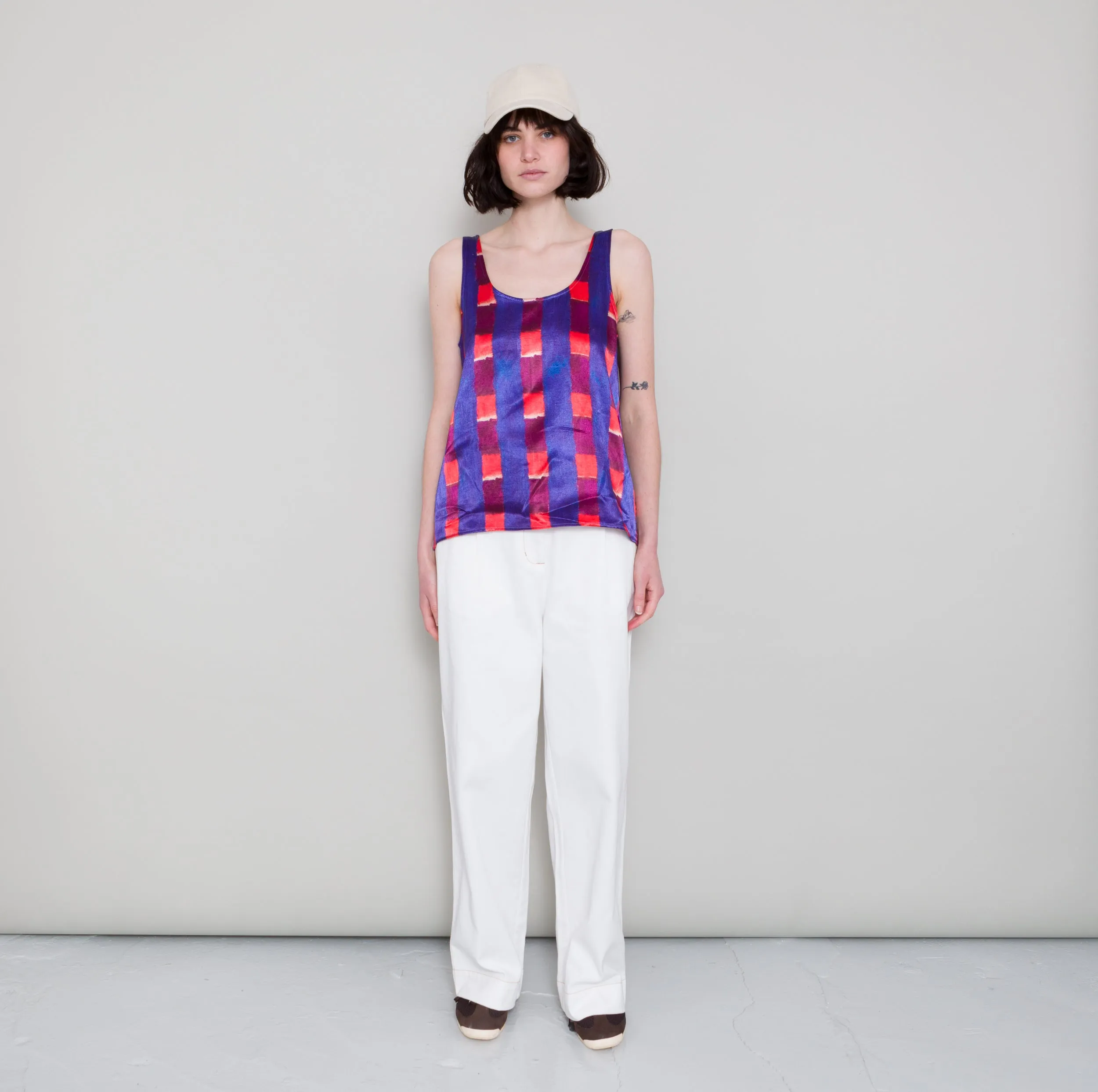 Scoop Back Vest - Painted Gingham Satin sold by Folk product image thumbnail 2