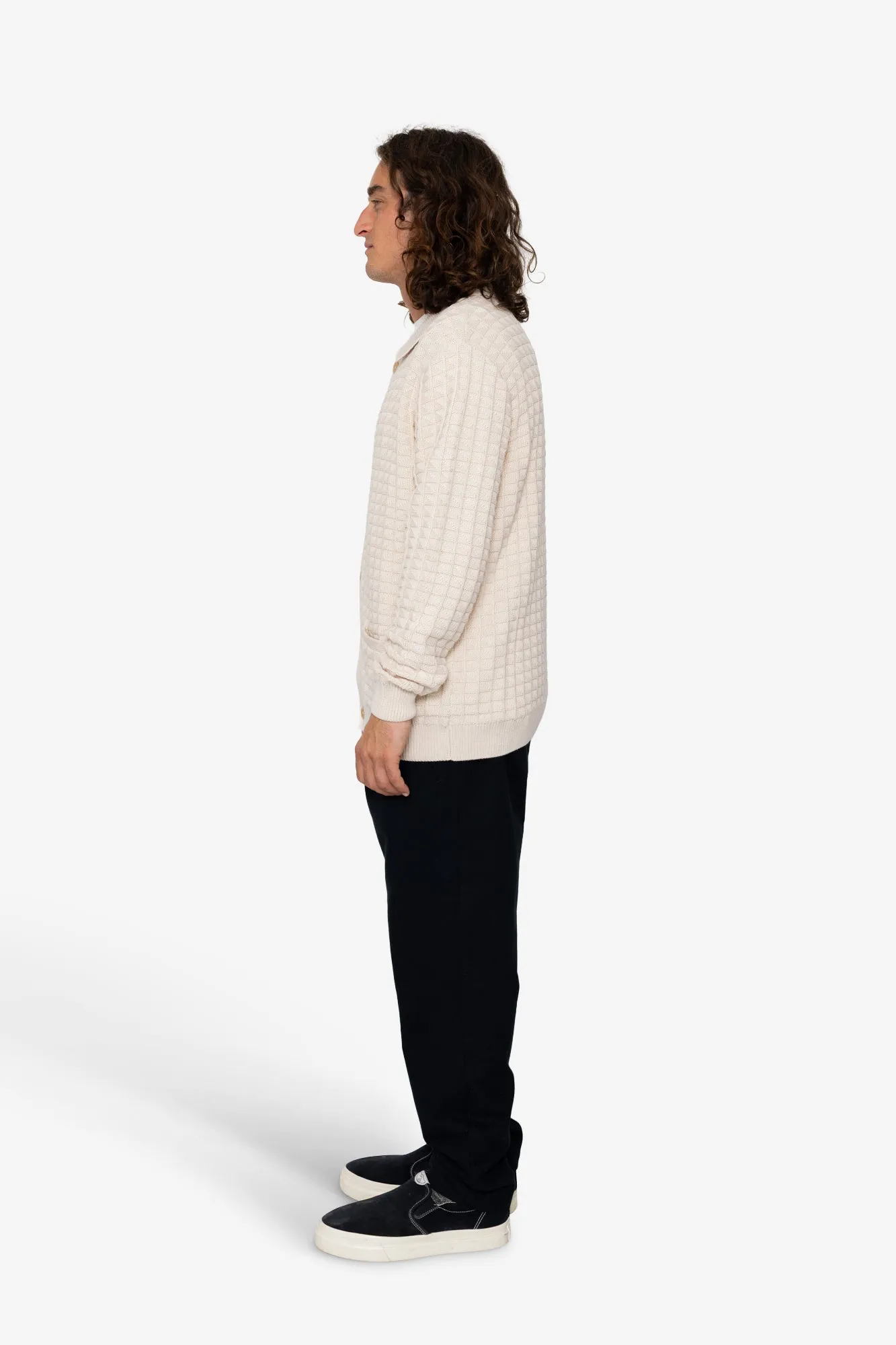 Drew Polo Cardigan - Ivory sold by Folk product image thumbnail 4