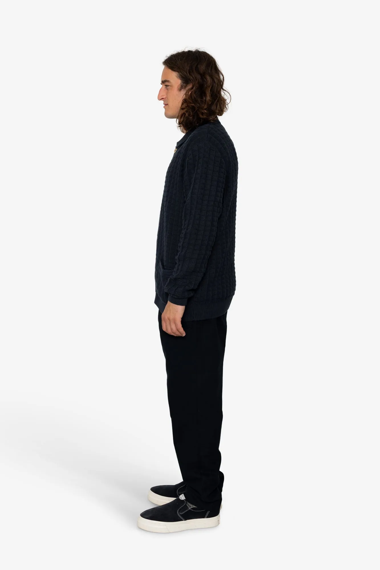 Drew Polo Cardigan - Navy sold by Folk product image thumbnail 4