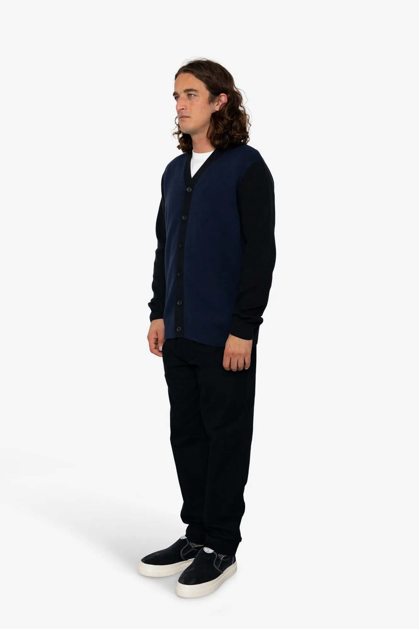 Cosmo High Break Cardigan - Navy / Black sold by Folk product image thumbnail 3