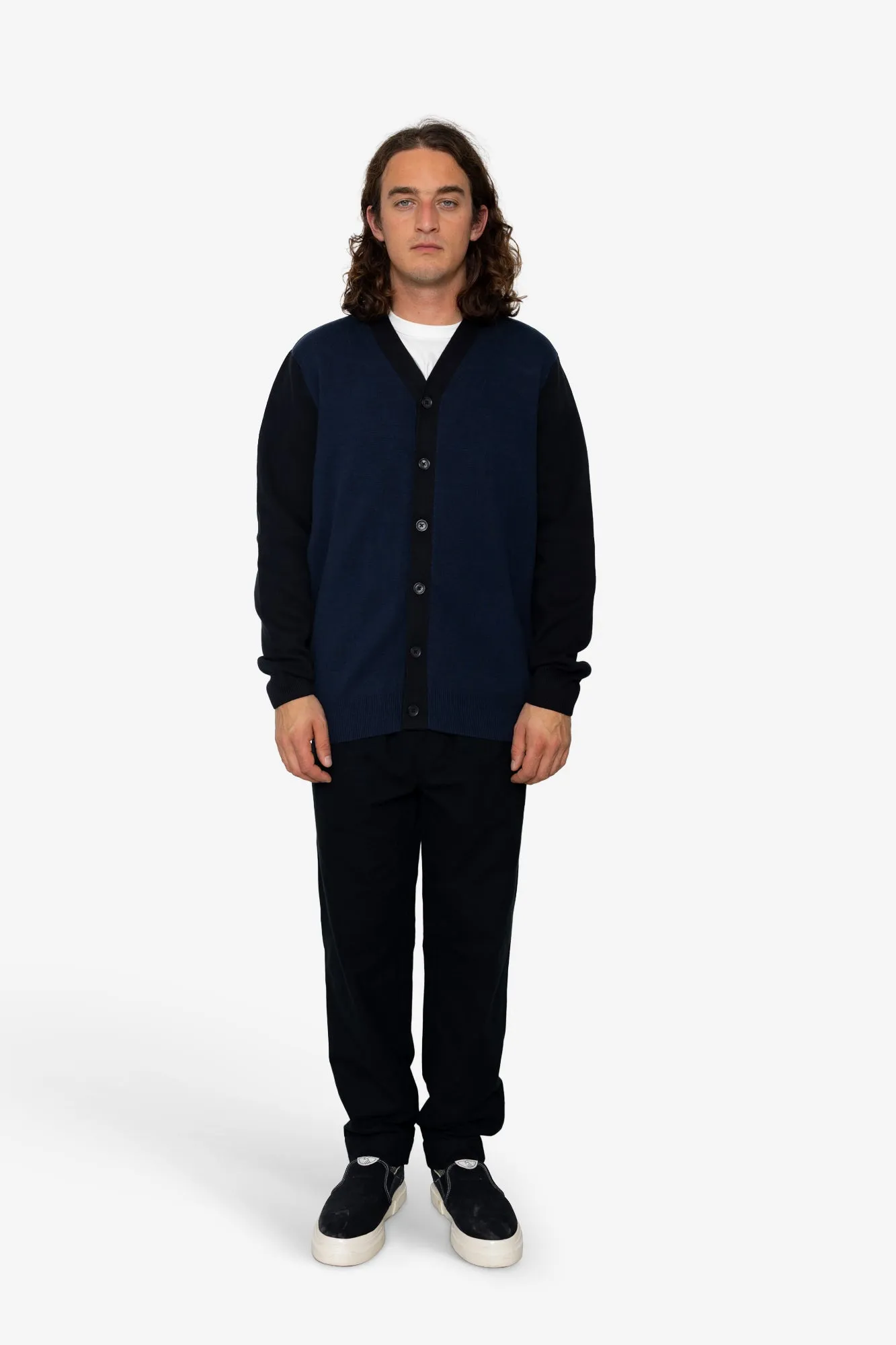 Cosmo High Break Cardigan - Navy / Black sold by Folk product image thumbnail 2
