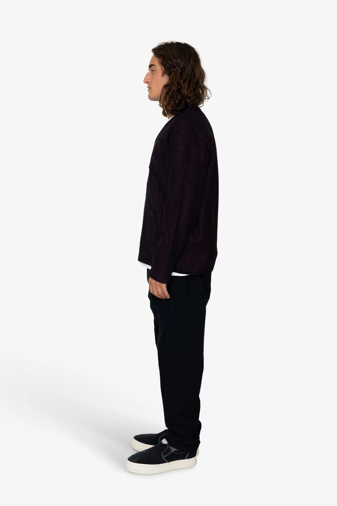Brigus High Break Cardigan - Burgundy / Black sold by Folk product image thumbnail 4