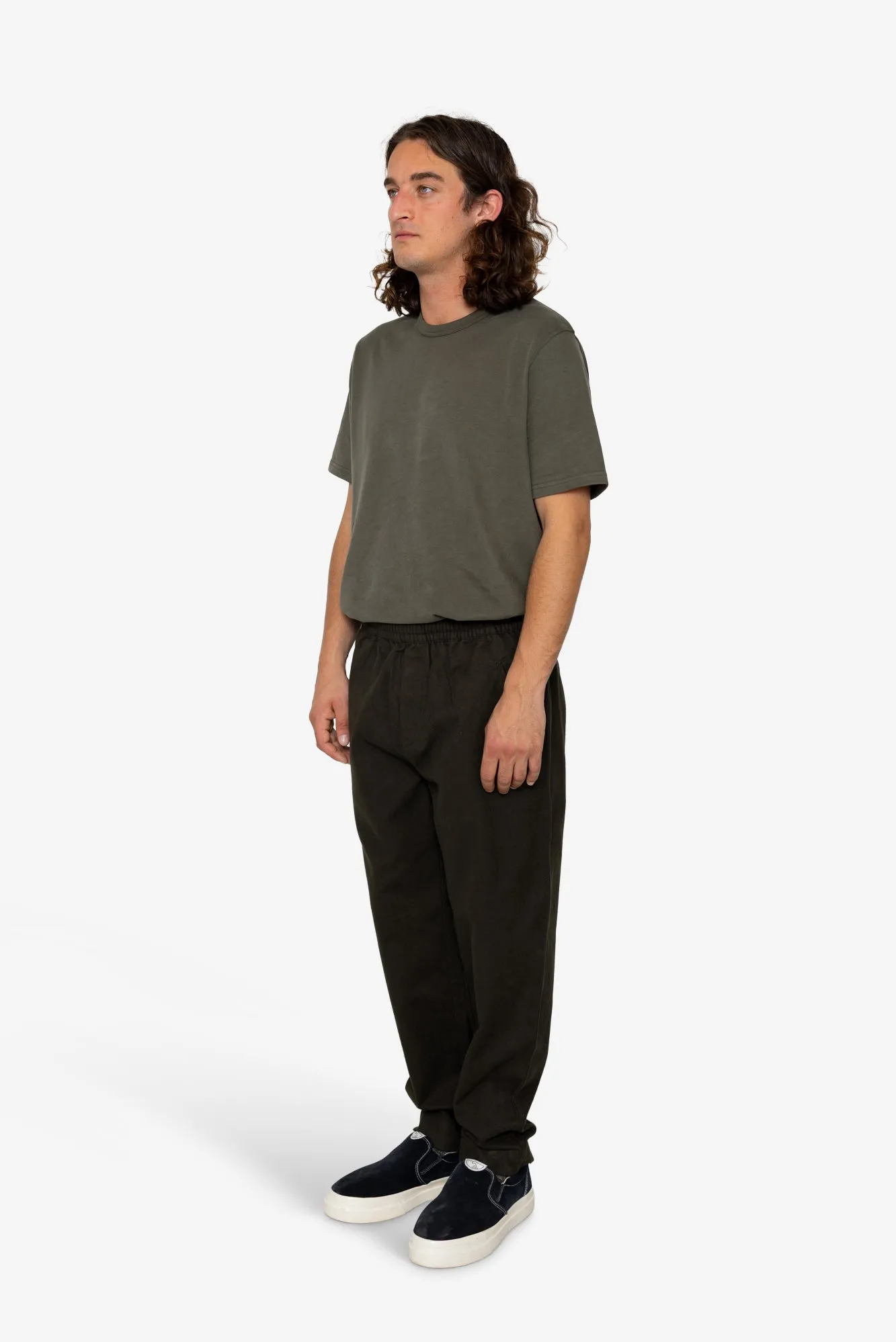 Drawcord Moleskin Trousers - Dark Khaki sold by Folk product image thumbnail 3