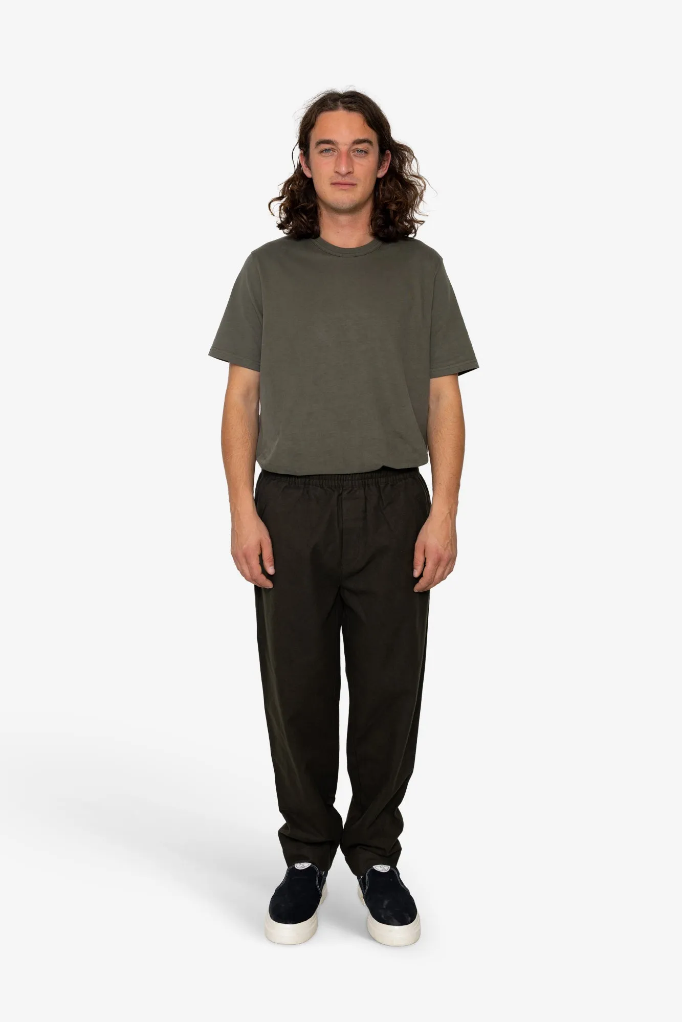Drawcord Moleskin Trousers - Dark Khaki sold by Folk product image thumbnail 2