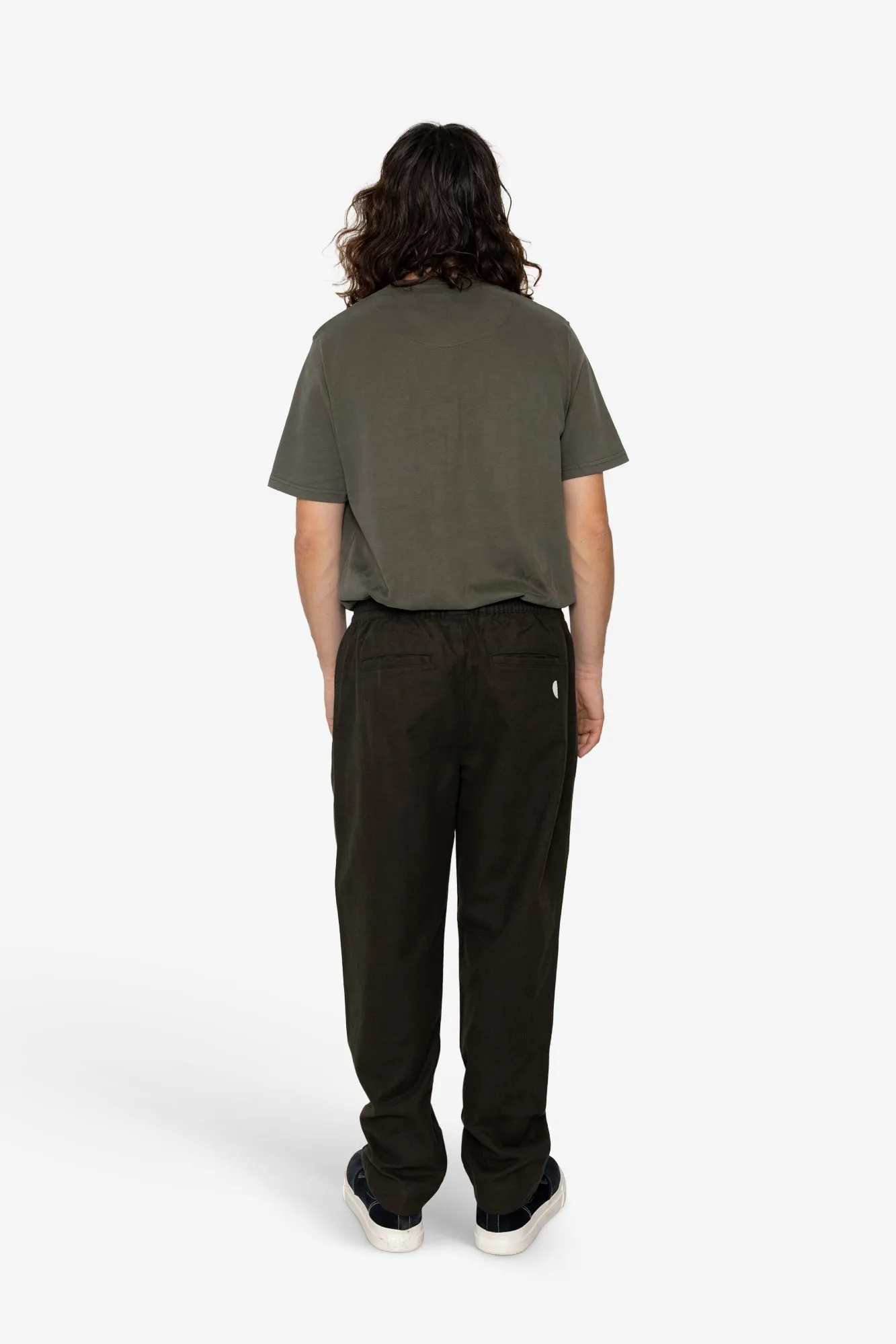 Drawcord Moleskin Trousers - Dark Khaki sold by Folk product image thumbnail 5