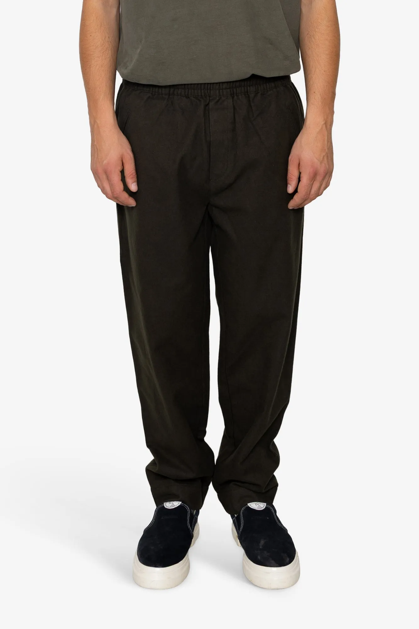 Drawcord Moleskin Trousers - Dark Khaki sold by Folk