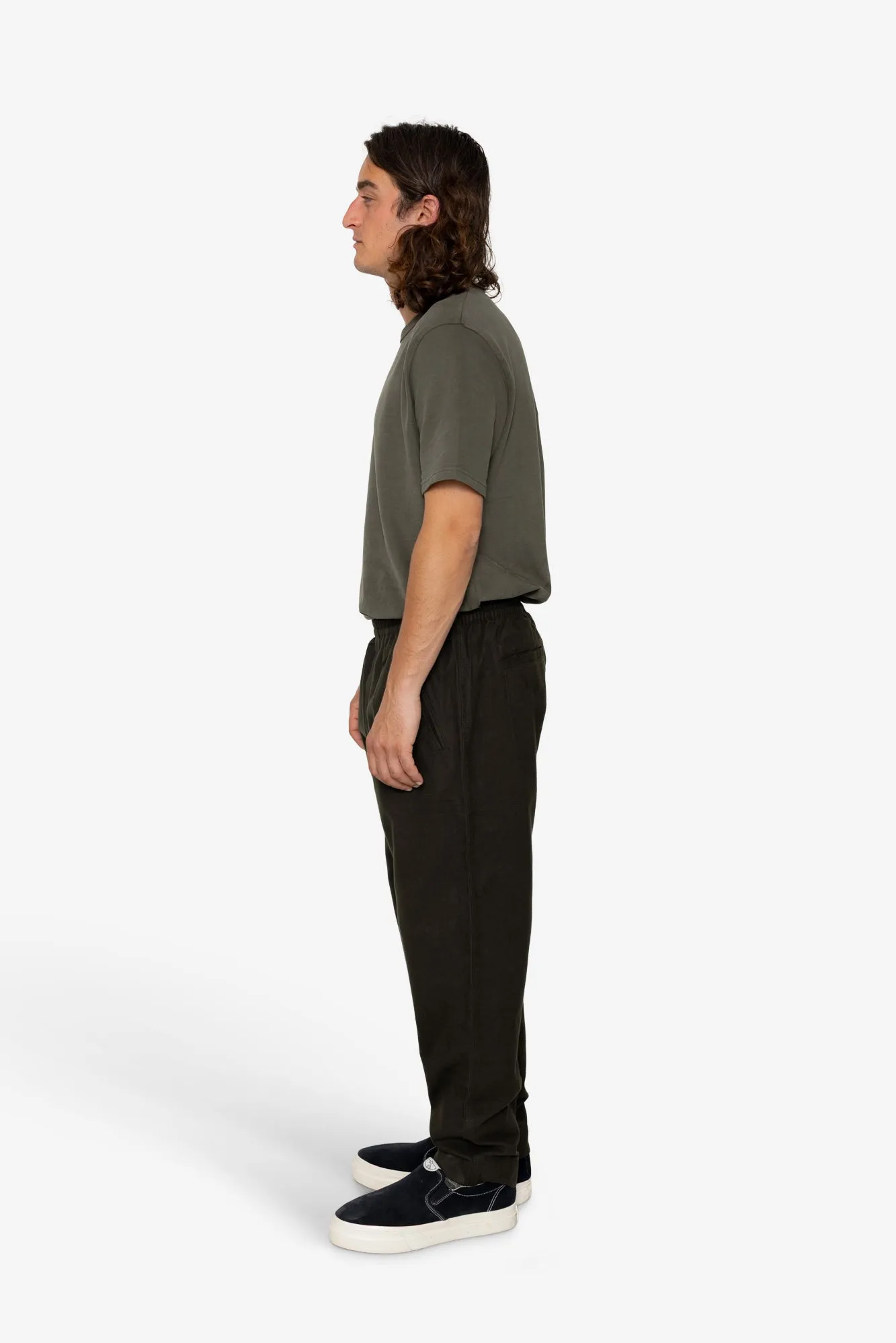 Drawcord Moleskin Trousers - Dark Khaki sold by Folk product image thumbnail 4