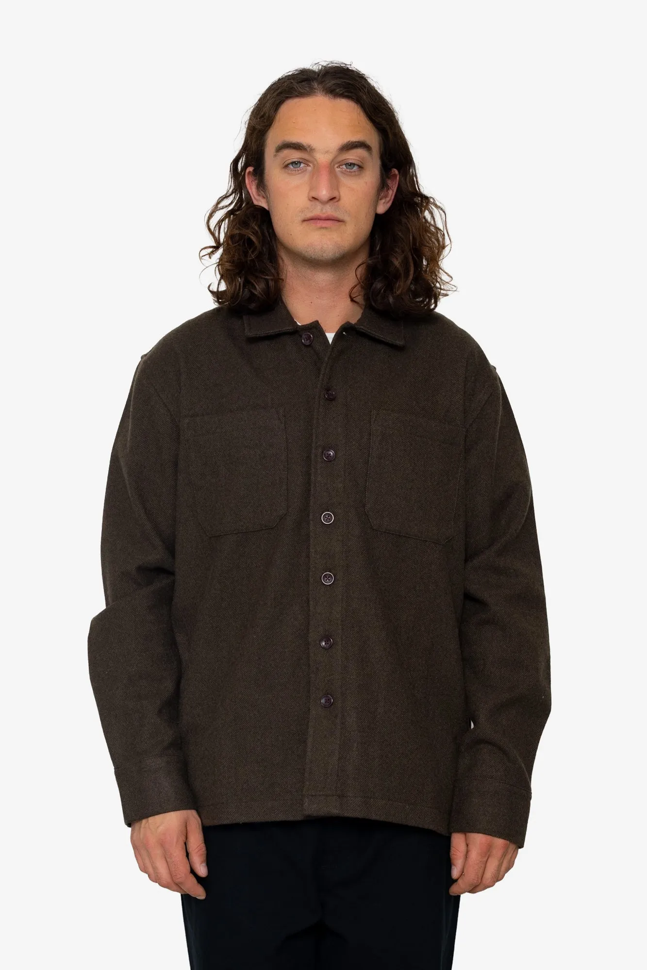 Admiral Overshirt - Dark Olive sold by Folk