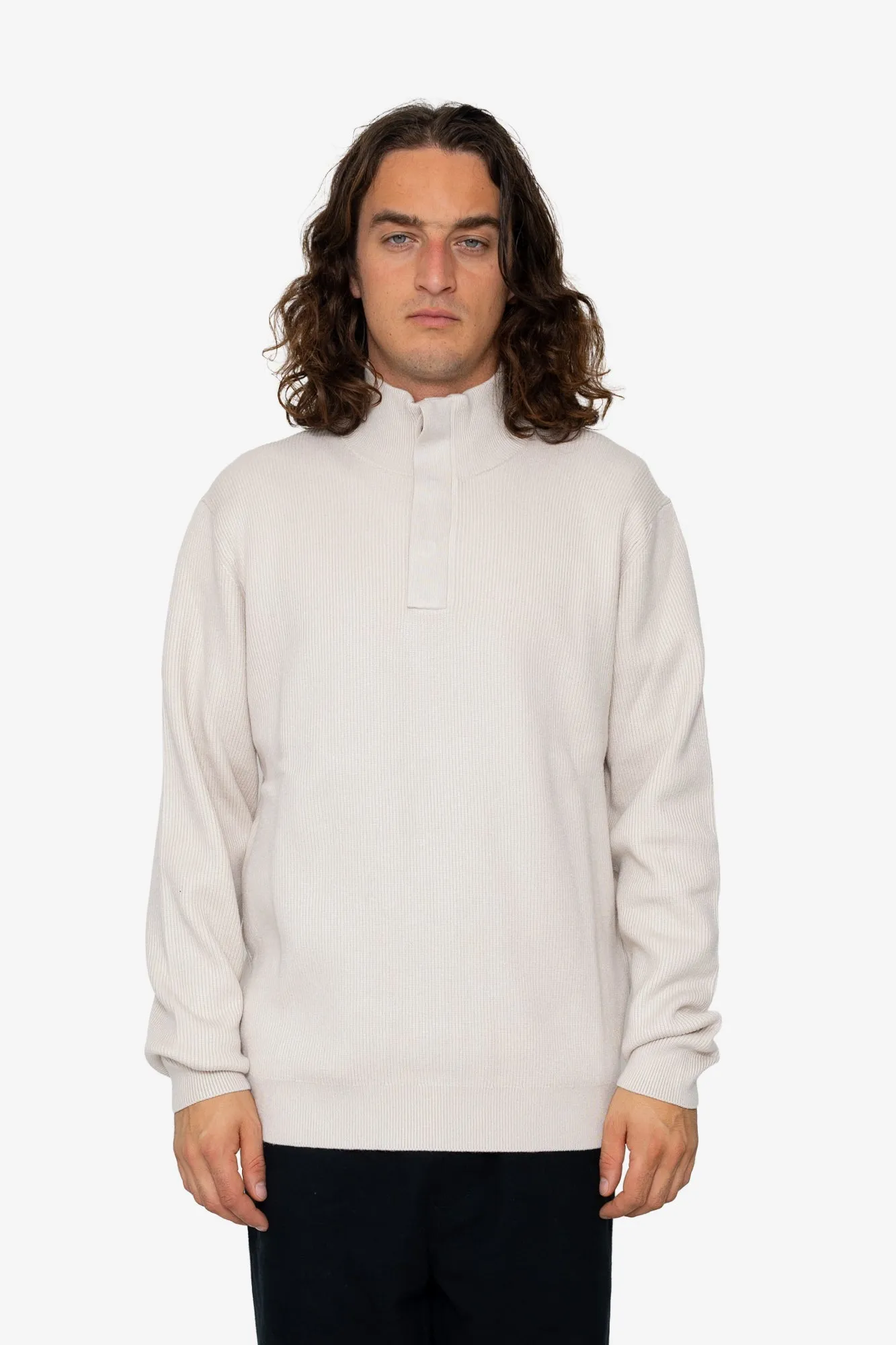 Marron Quarter-Zip - Stone sold by Folk