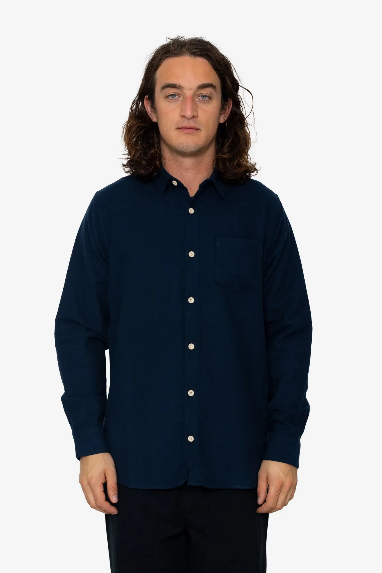 Lyme Shirt - Navy sold by Folk