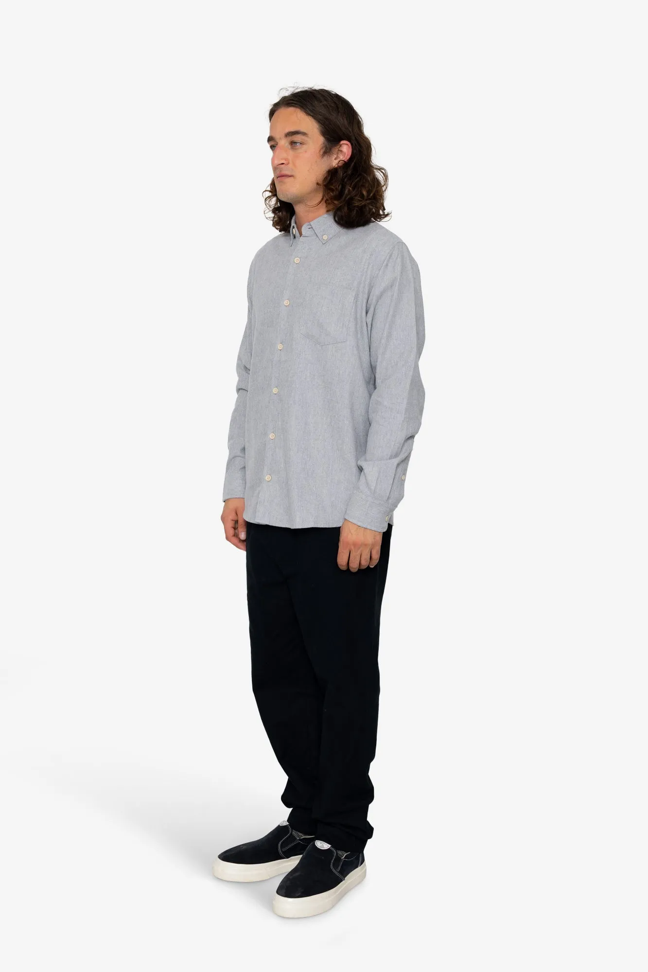 Lewis Shirt - Silver Melange sold by Folk product image thumbnail 3
