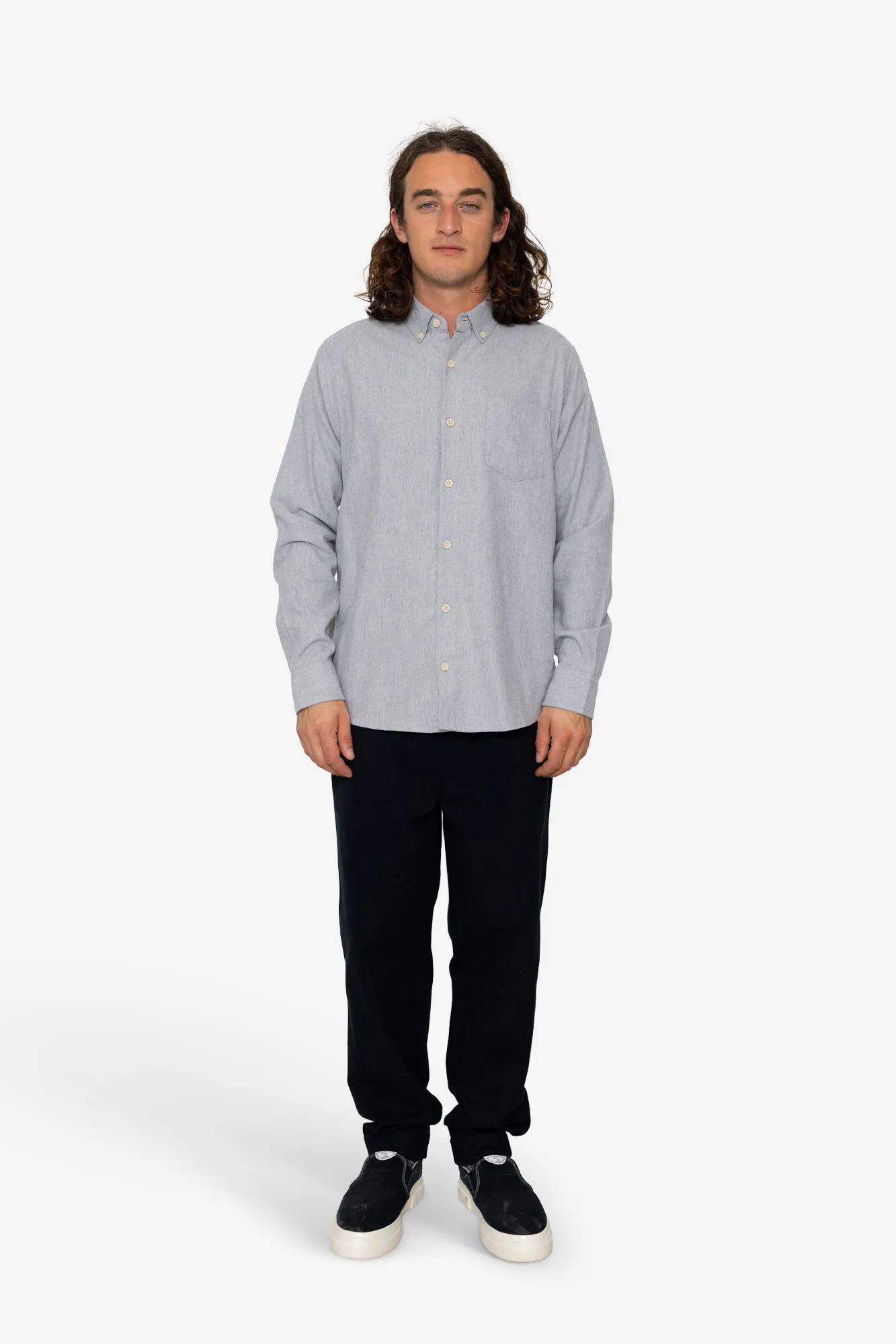 Lewis Shirt - Silver Melange sold by Folk product image thumbnail 2