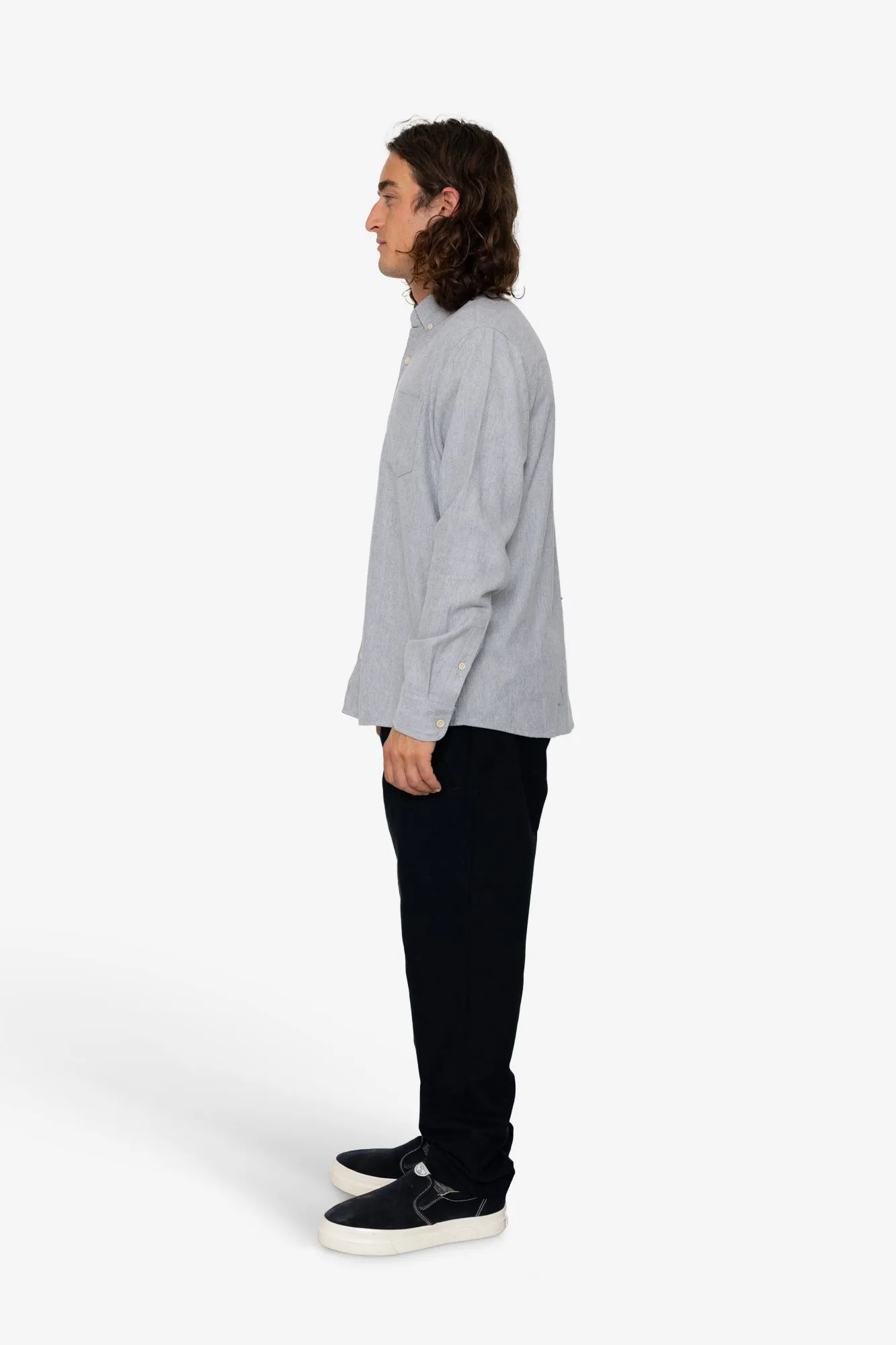 Lewis Shirt - Silver Melange sold by Folk product image thumbnail 4