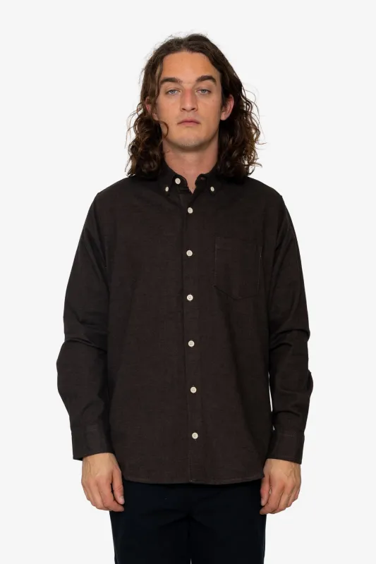 Lewis Shirt - Chocolate / Black sold by Folk