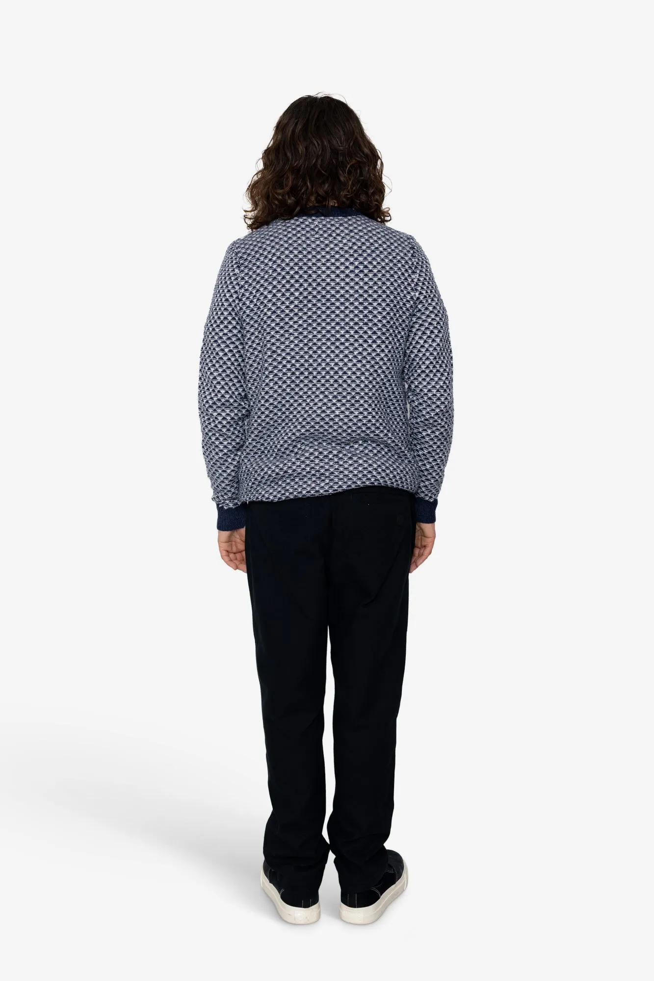 Diamond Jacquard Crew - Blue Mix sold by Folk product image thumbnail 5