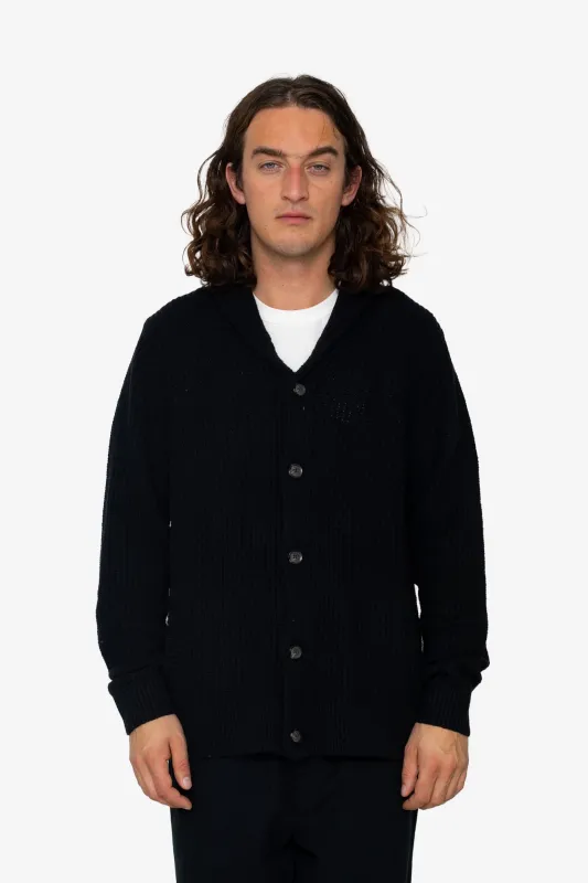 Heavy Shawl Cardigan - Black sold by Folk