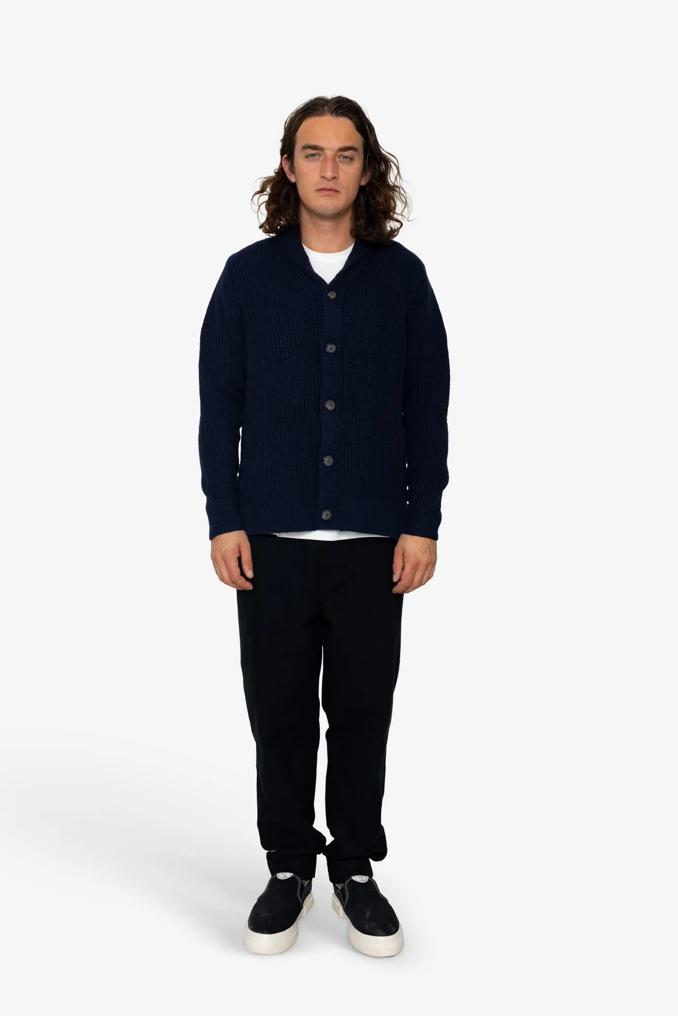 Heavy Shawl Cardigan - Navy sold by Folk product image thumbnail 2