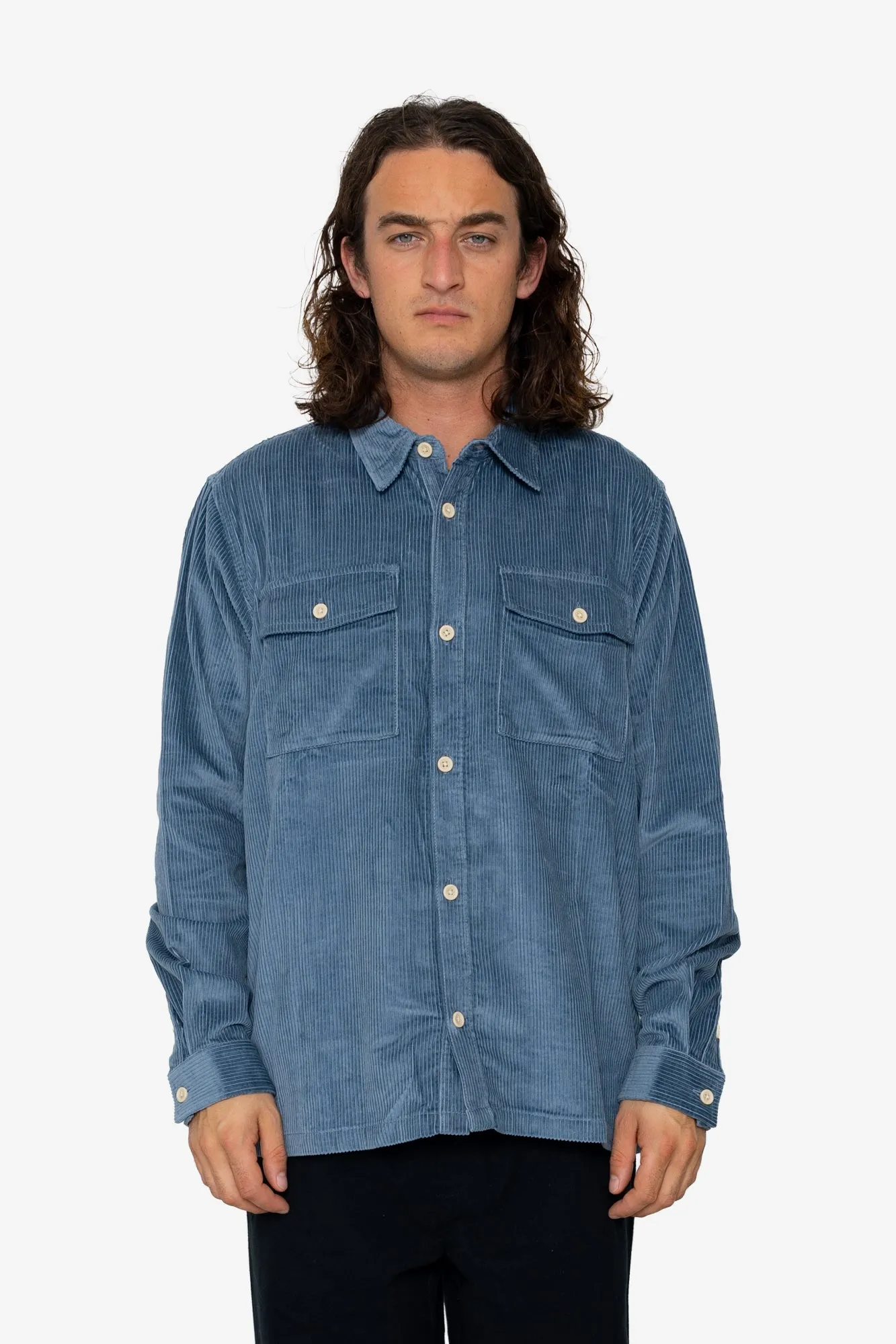 Kings Overshirt - Blue Grey sold by Folk