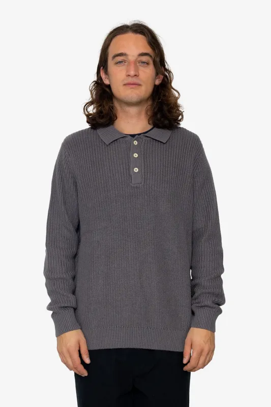 Hayley Polo - Charcoal sold by Folk