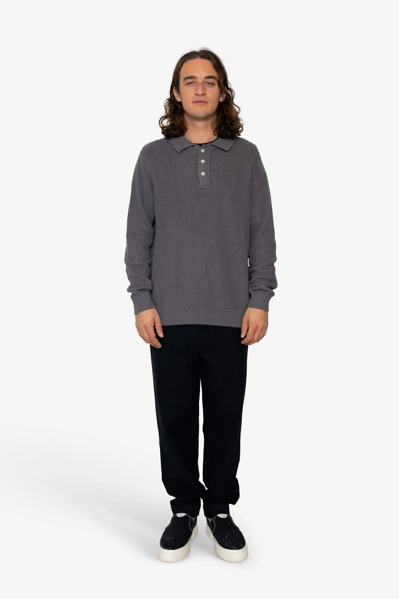 Hayley Polo - Charcoal sold by Folk product image thumbnail 2