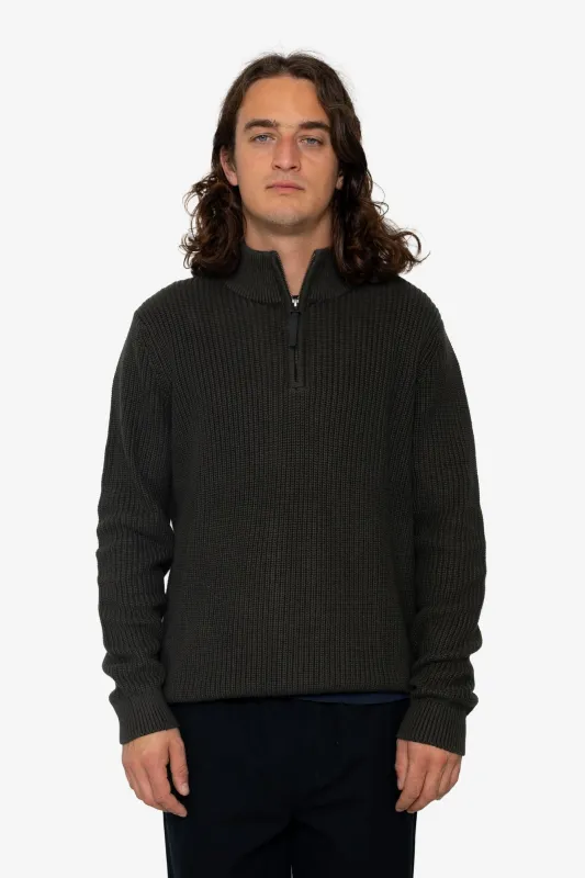 Hayley Quarter Zip - Dark Olive sold by Folk