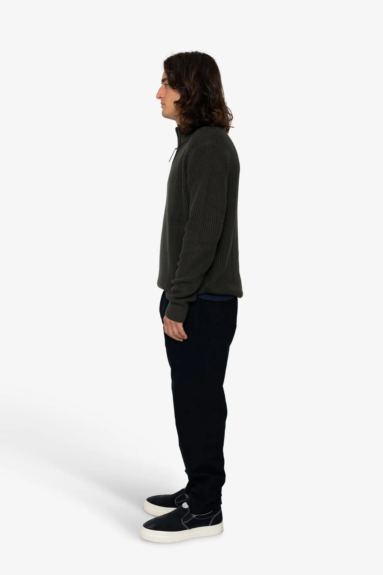 Hayley Quarter Zip - Dark Olive sold by Folk product image thumbnail 4