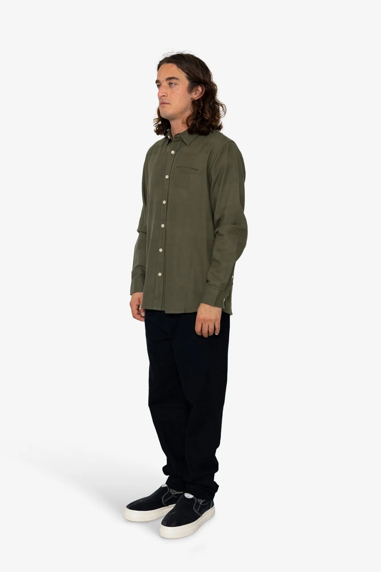 Grader Shirt - Dark Olive sold by Folk product image thumbnail 3