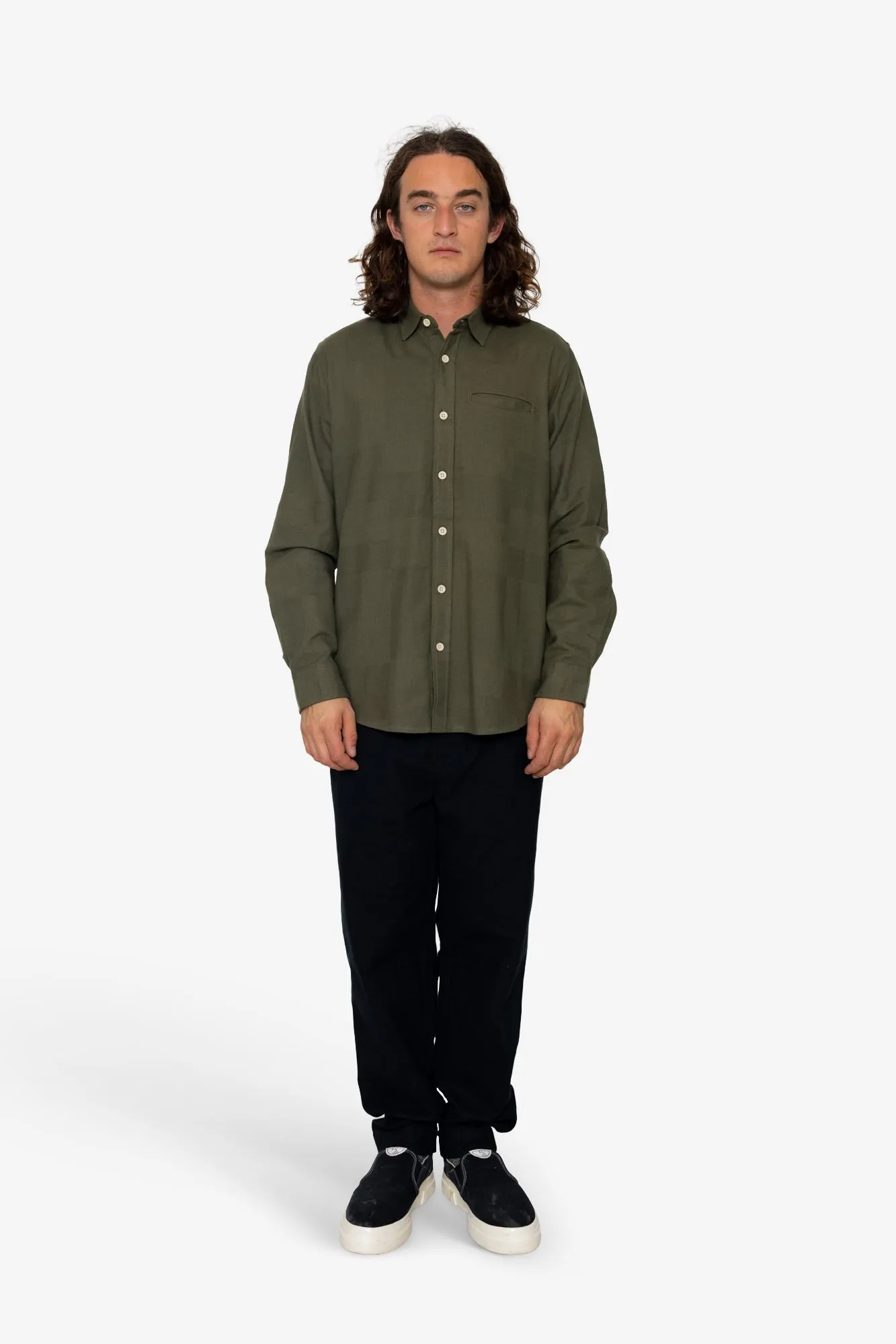 Grader Shirt - Dark Olive sold by Folk product image thumbnail 2