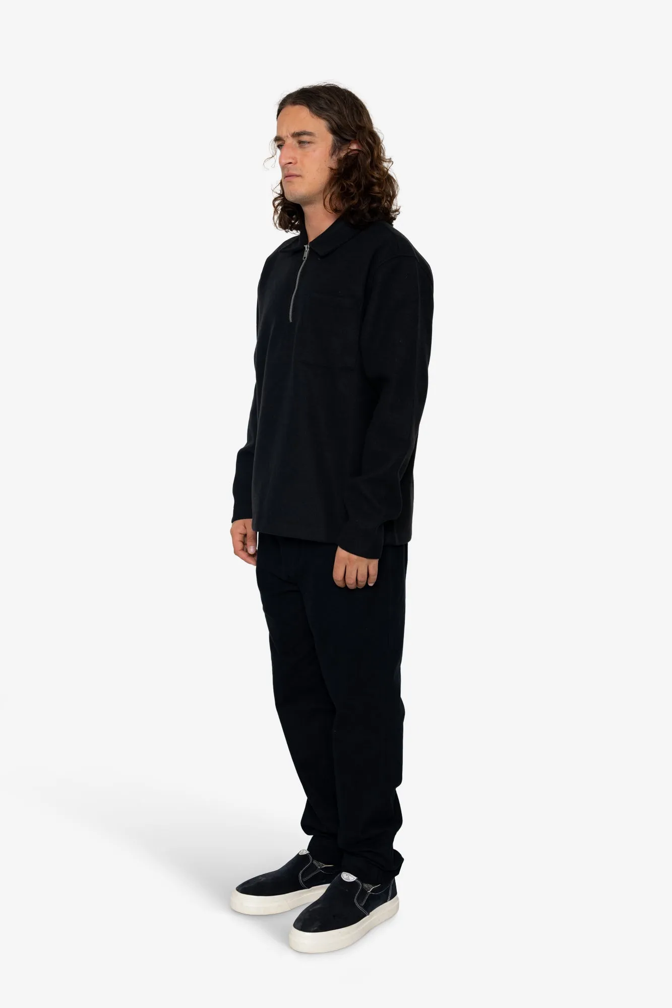 Gilbert Quarter-Zip Sweatshirt - Black sold by Folk product image thumbnail 3