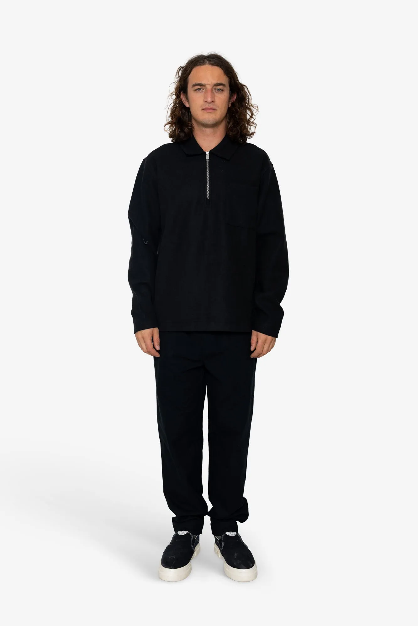 Gilbert Quarter-Zip Sweatshirt - Black sold by Folk product image thumbnail 2