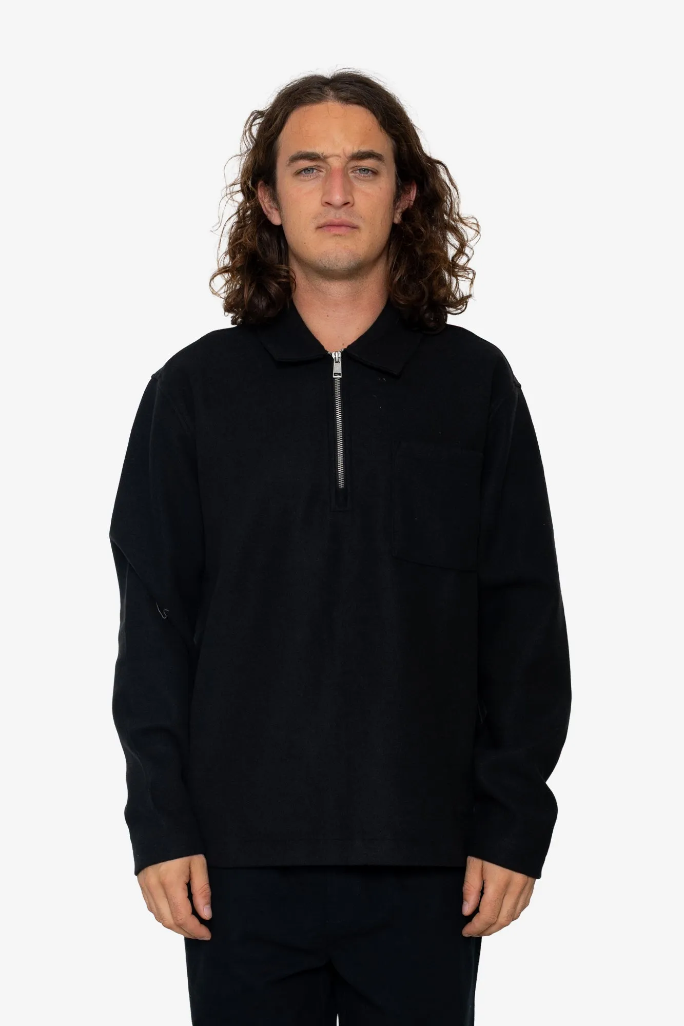 Gilbert Quarter-Zip Sweatshirt - Black sold by Folk