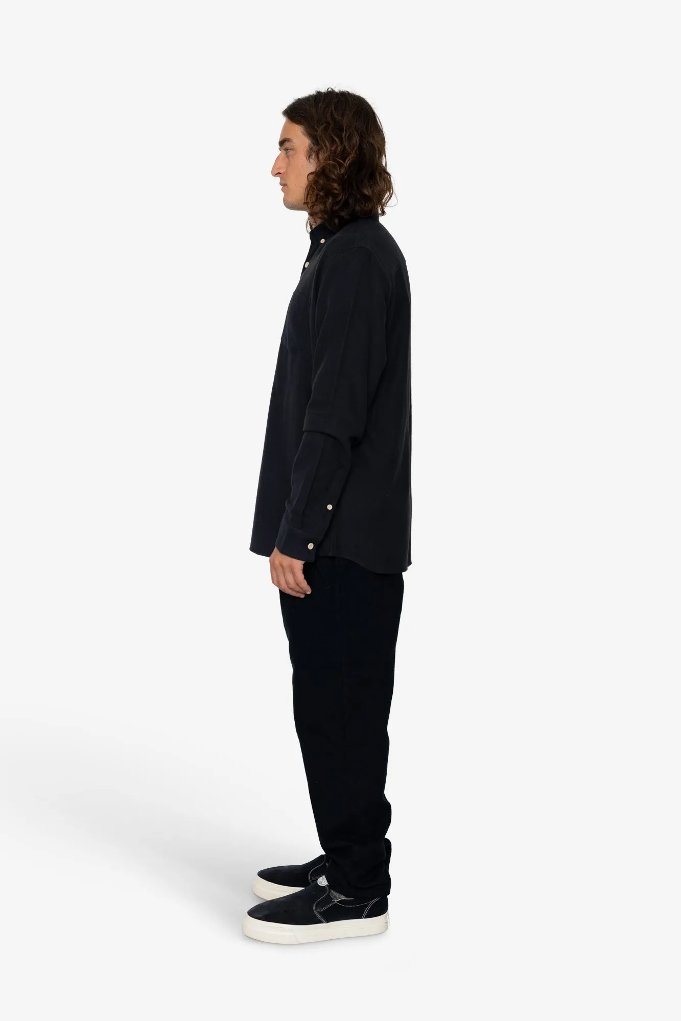 Flannel Bobby Button Down - Washed Black sold by Folk product image thumbnail 4