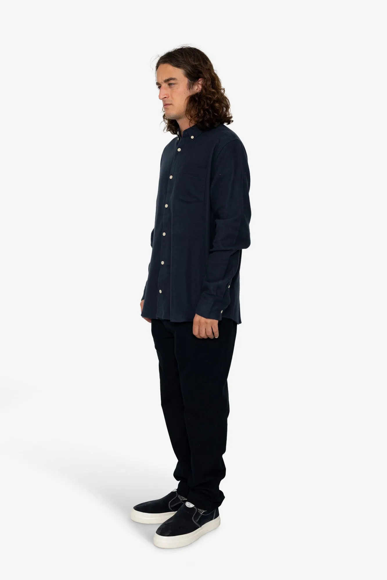 Flannel Bobby Button Down - Navy sold by Folk product image thumbnail 3
