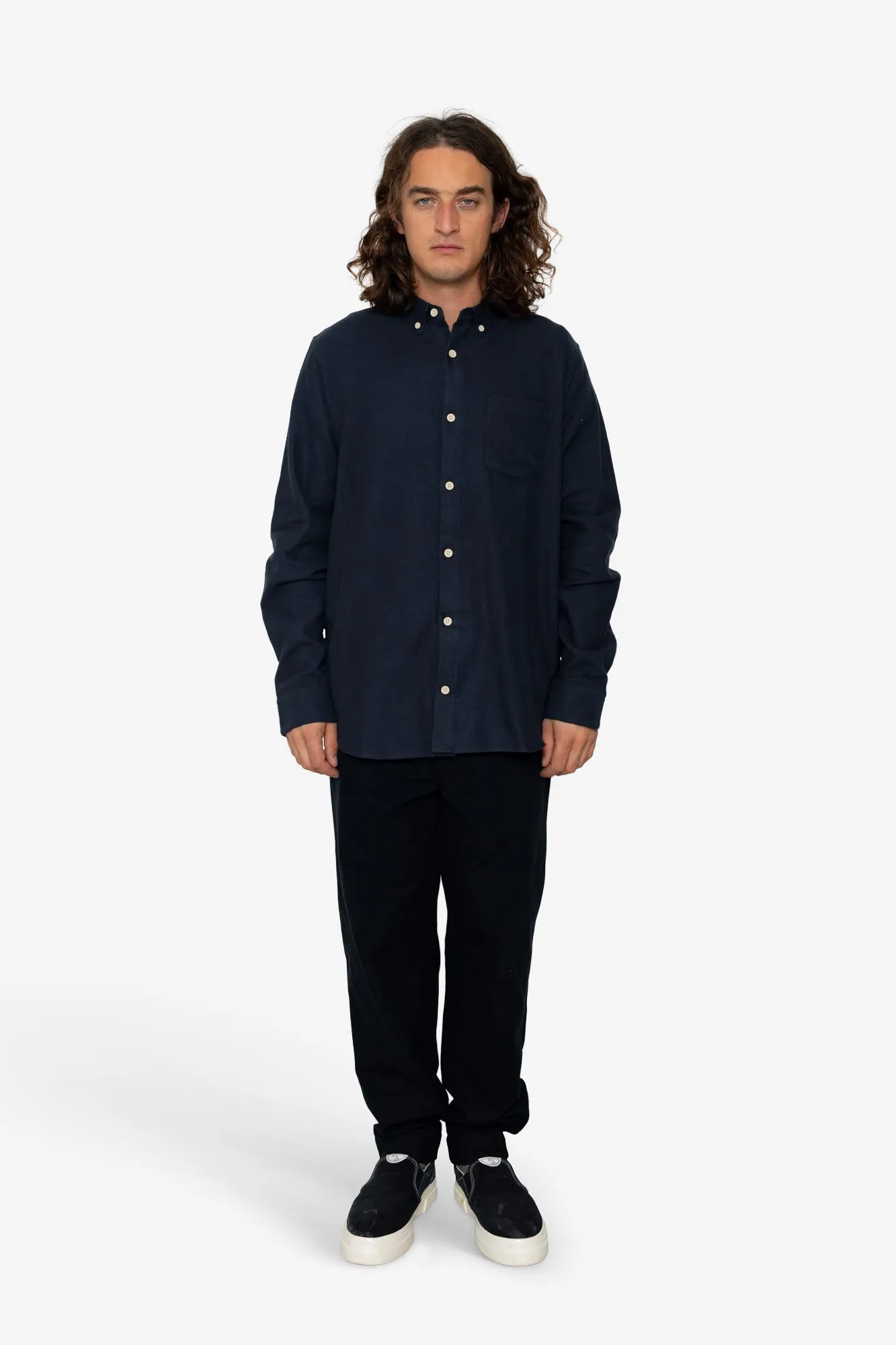 Flannel Bobby Button Down - Navy sold by Folk product image thumbnail 2