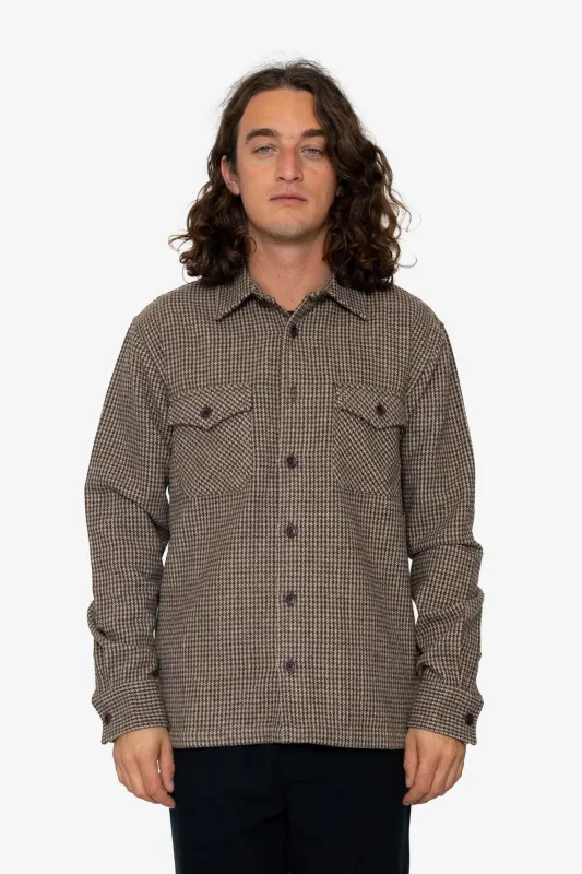Erin Overshirt - Chocolate Microcheck sold by Folk