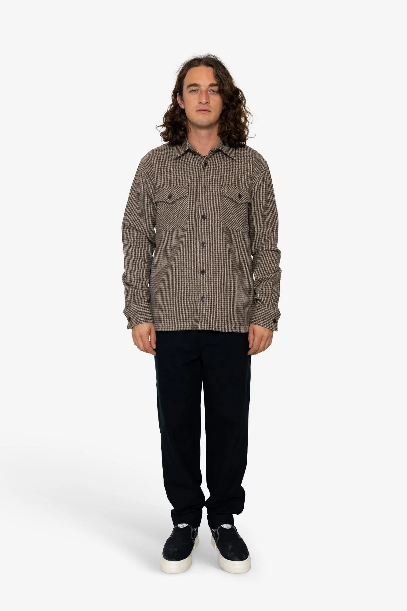 Erin Overshirt - Chocolate Microcheck sold by Folk product image thumbnail 2