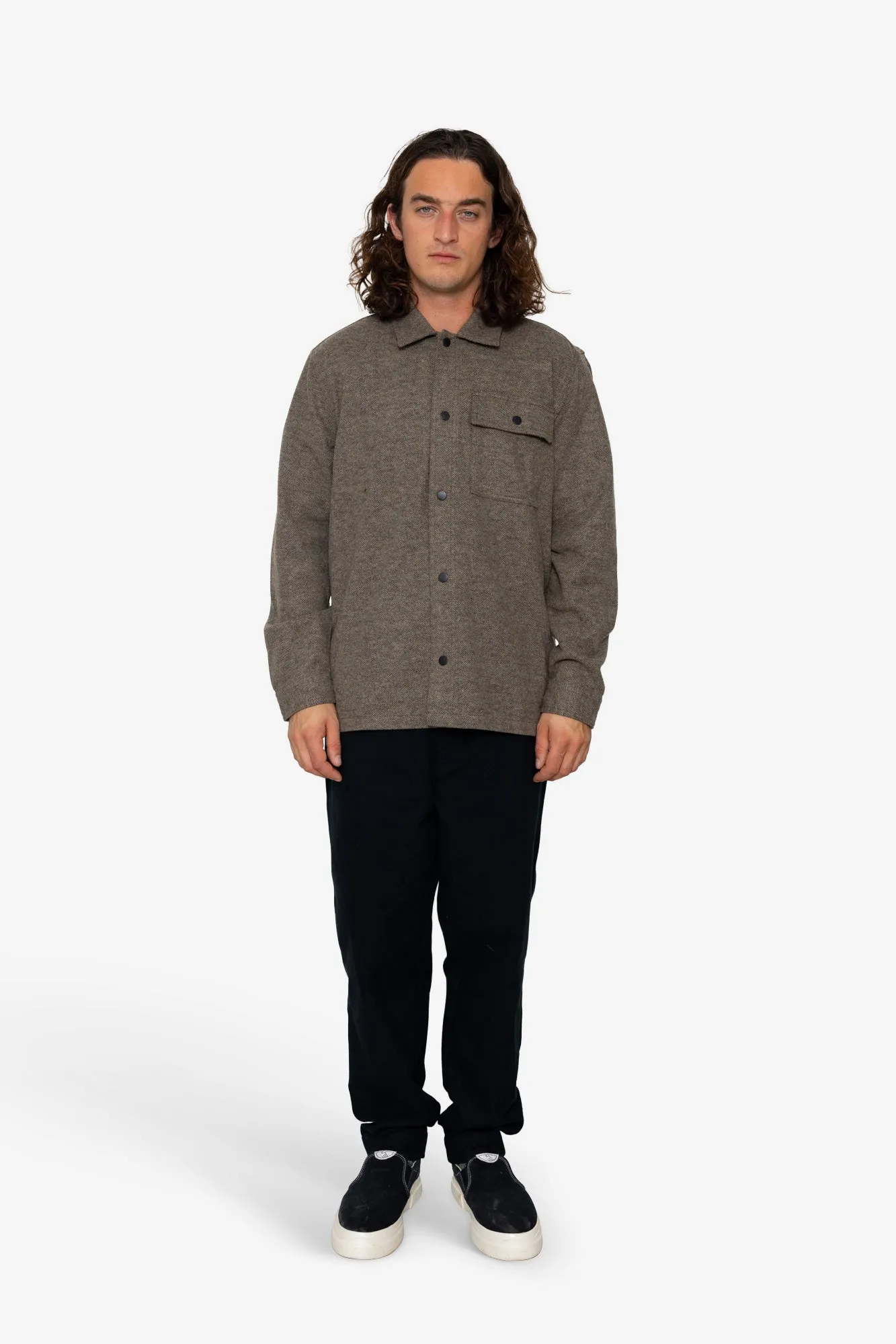 Reece Overshirt - Chocolate Brown / Black sold by Folk product image thumbnail 2