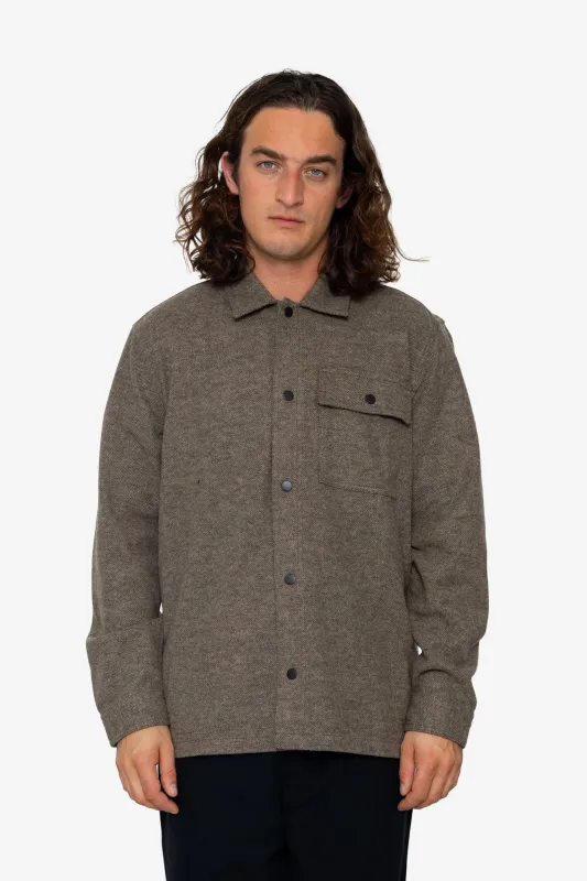 Reece Overshirt - Chocolate Brown / Black sold by Folk