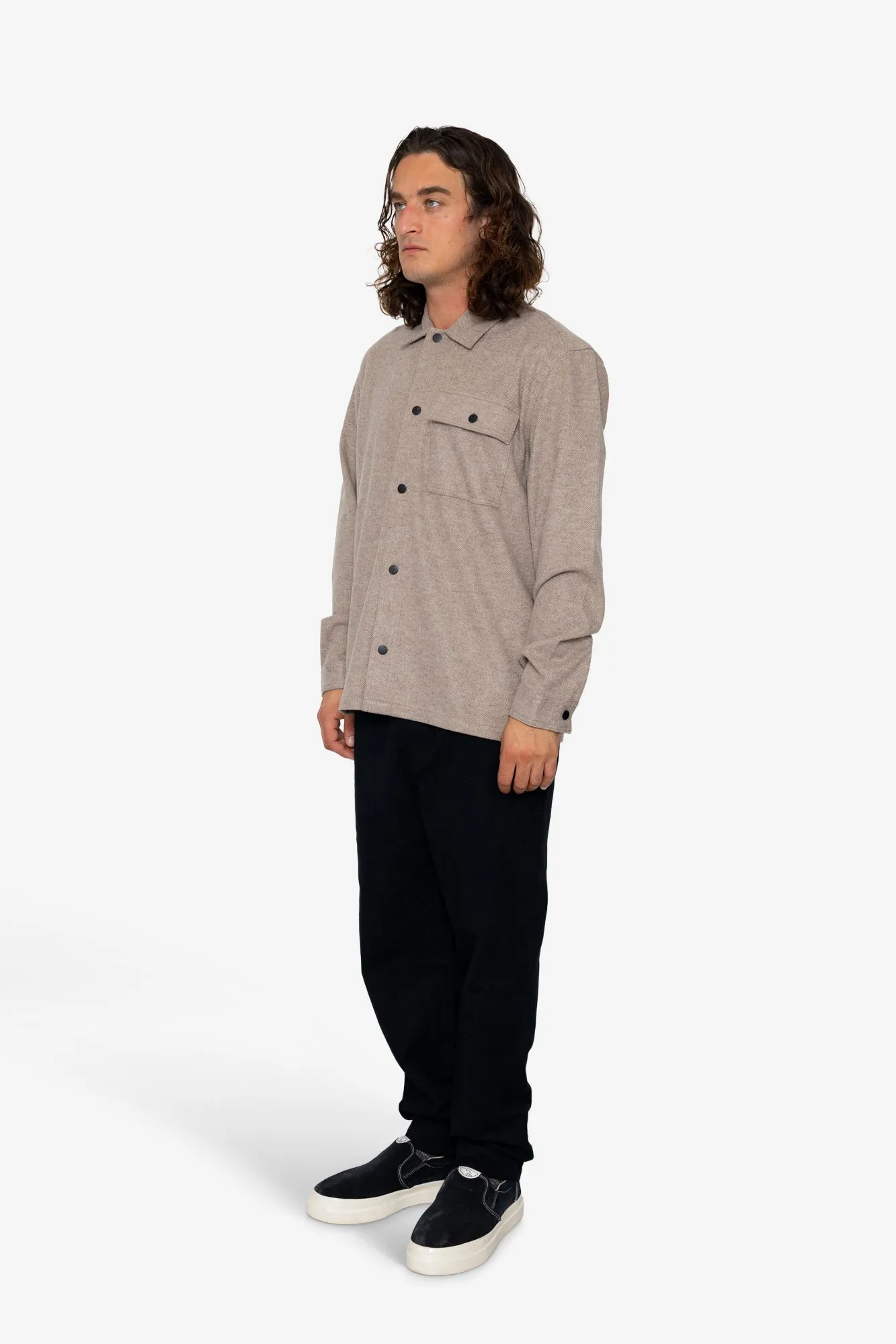 Reece Overshirt - Mushroom sold by Folk product image thumbnail 3