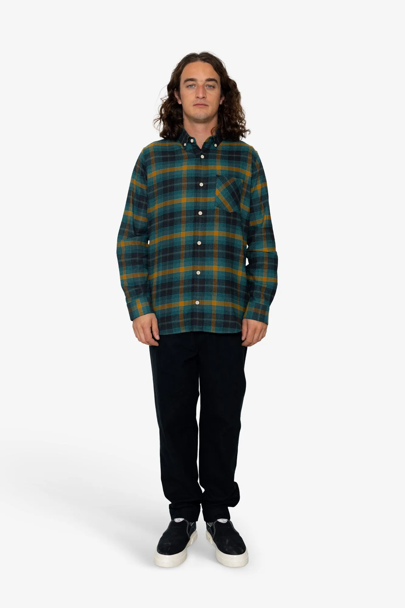 Treng Check Shirt - Teal / Mustard sold by Folk product image thumbnail 2
