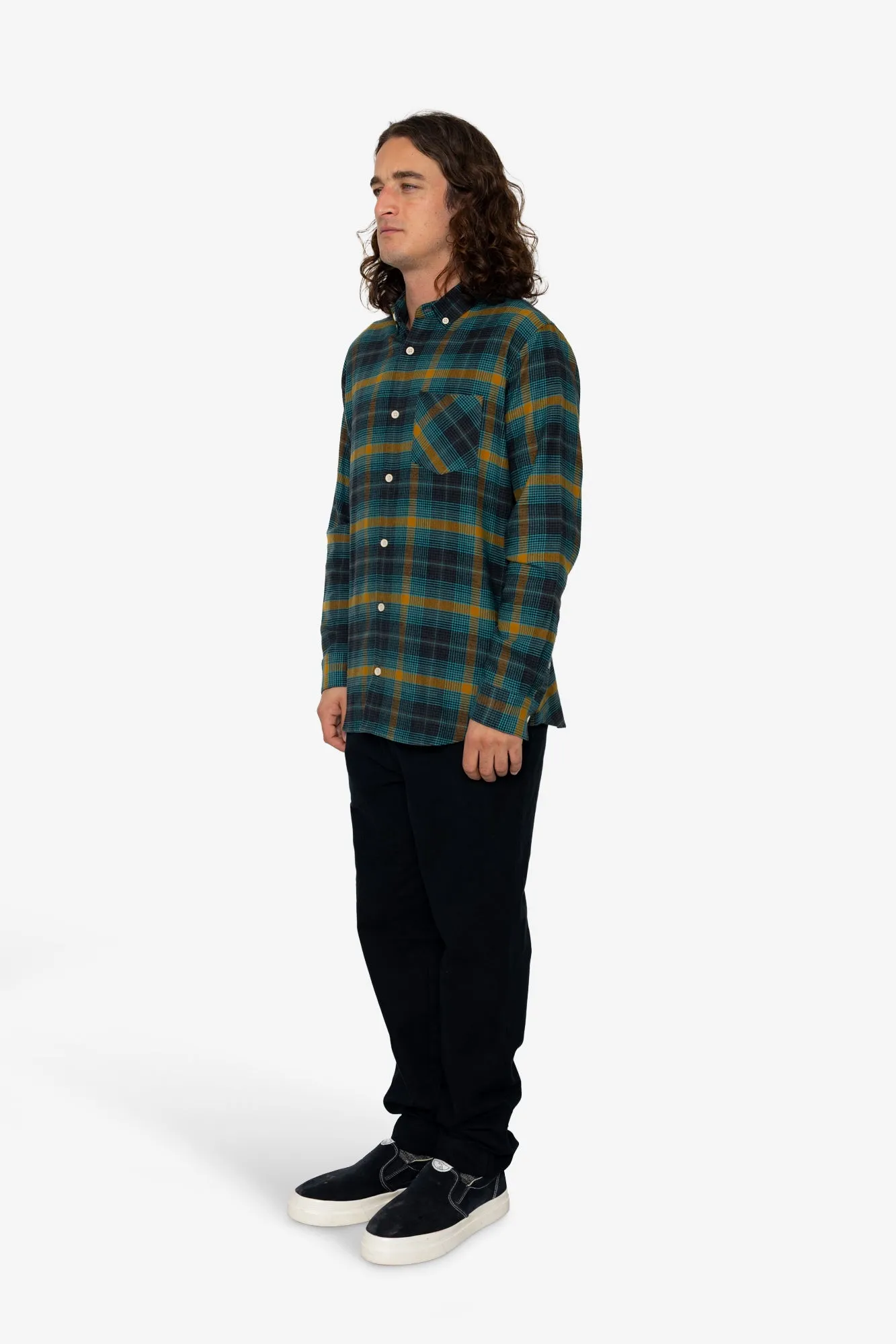 Treng Check Shirt - Teal / Mustard sold by Folk product image thumbnail 4
