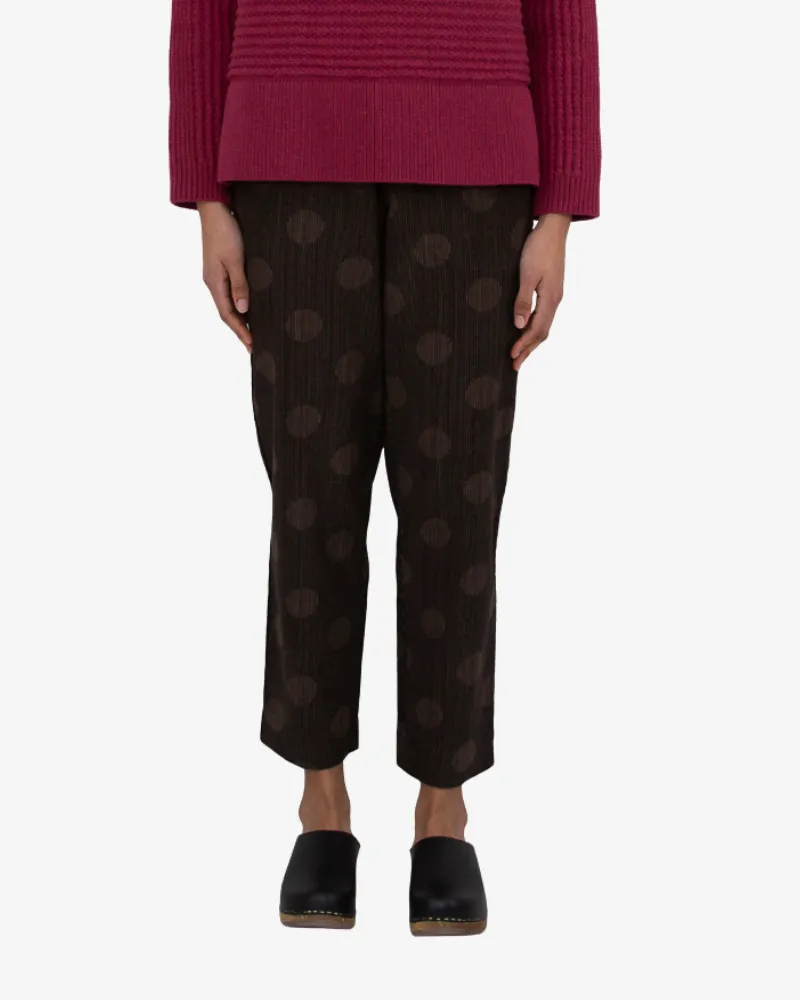 Drawcord Signal Pant - Brown Polka Cord sold by Folk