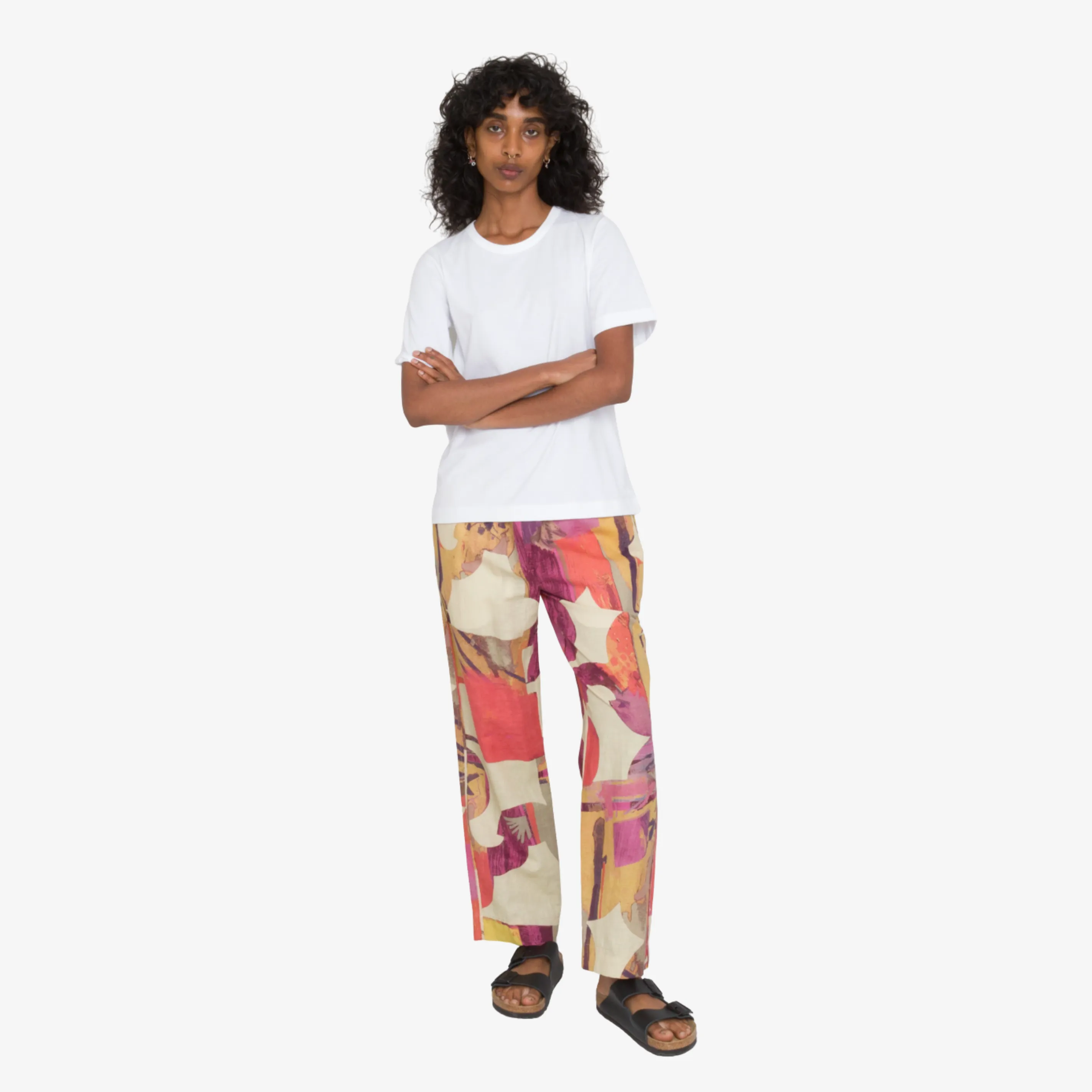 Drawcord Signal Pant - Cutout Coral Print Multi sold by Folk product image thumbnail 2